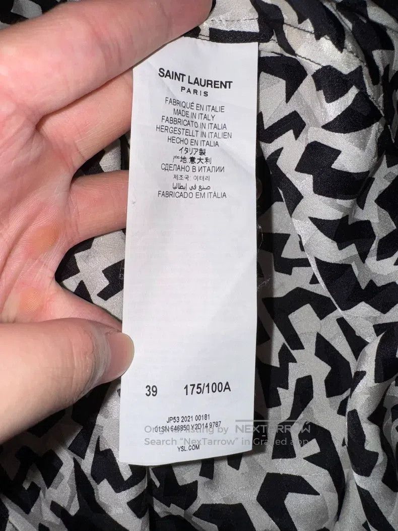 Saint Laurent Paris Saint Laurent Paris size 39 Mulberry Silk Black and White Size US S / EU 44-46 / 1 - 7 Thumbnail