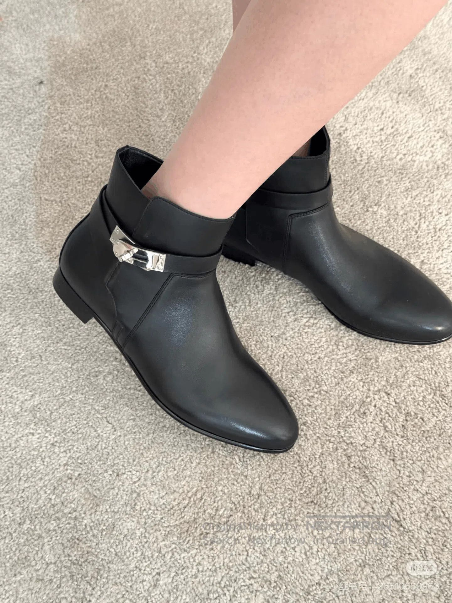 Hermes Hermes Kelly Silver Buckle Chelsea Boots. Size US 6 / IT 36 - 7 Thumbnail