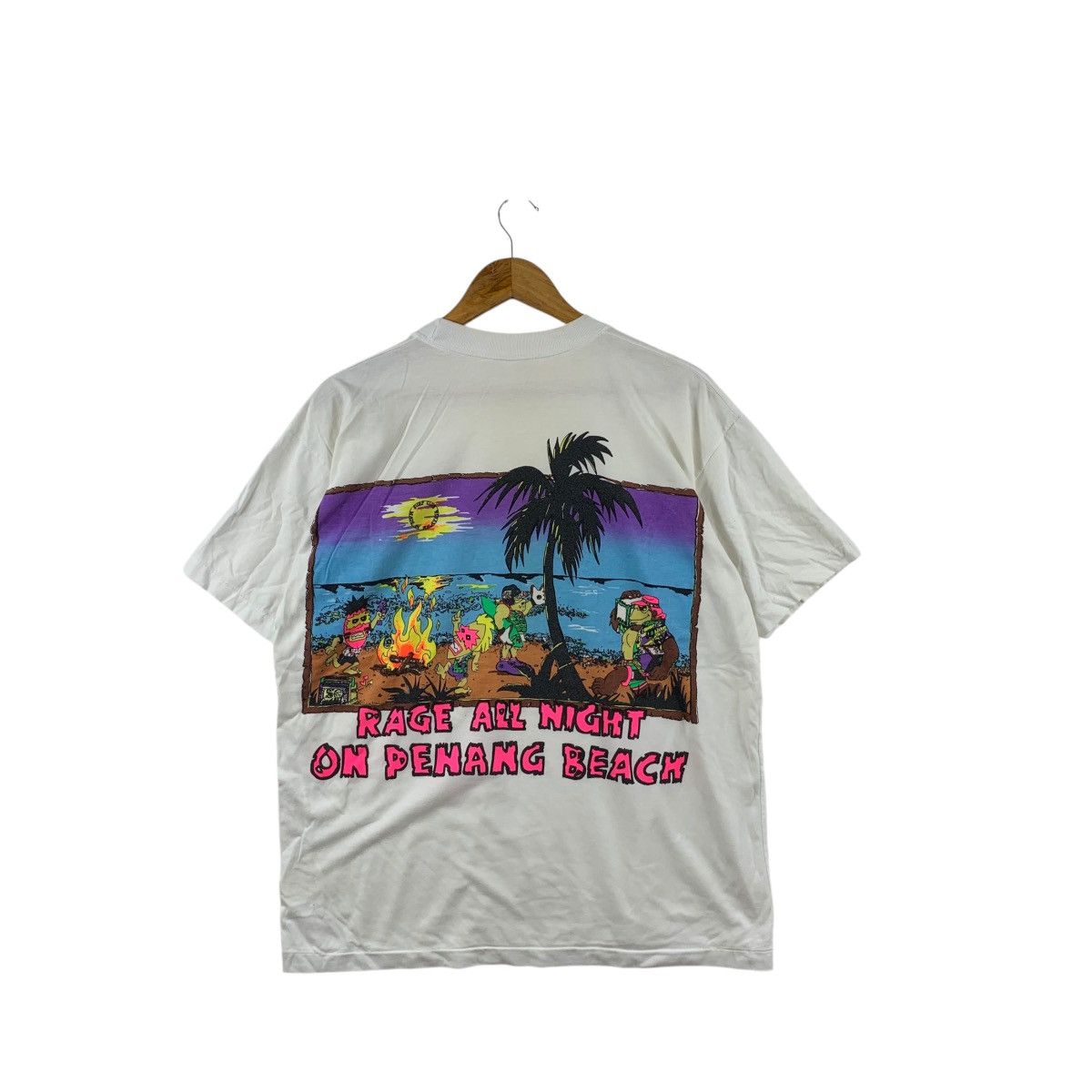Vintage Vintage 90’ MALAYSIA PENANG SURF Rage All Night Painting Size L / US 10 / IT 46 - 5 Thumbnail