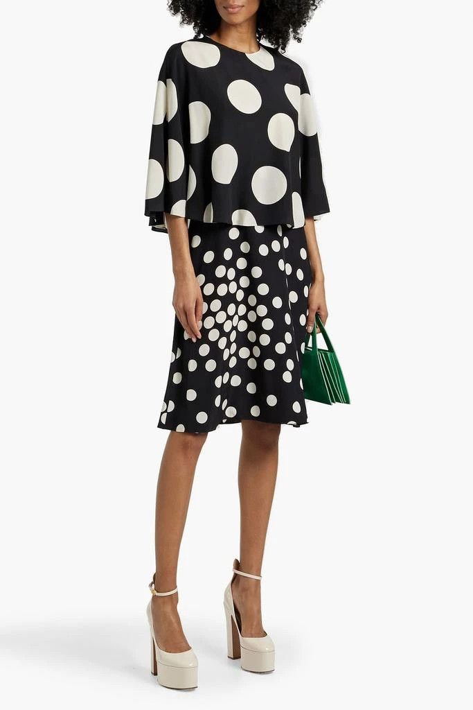Valentino o1y0226 Midi Dress in Black/White Size S / US 4 / IT 40 - 2 Thumbnail