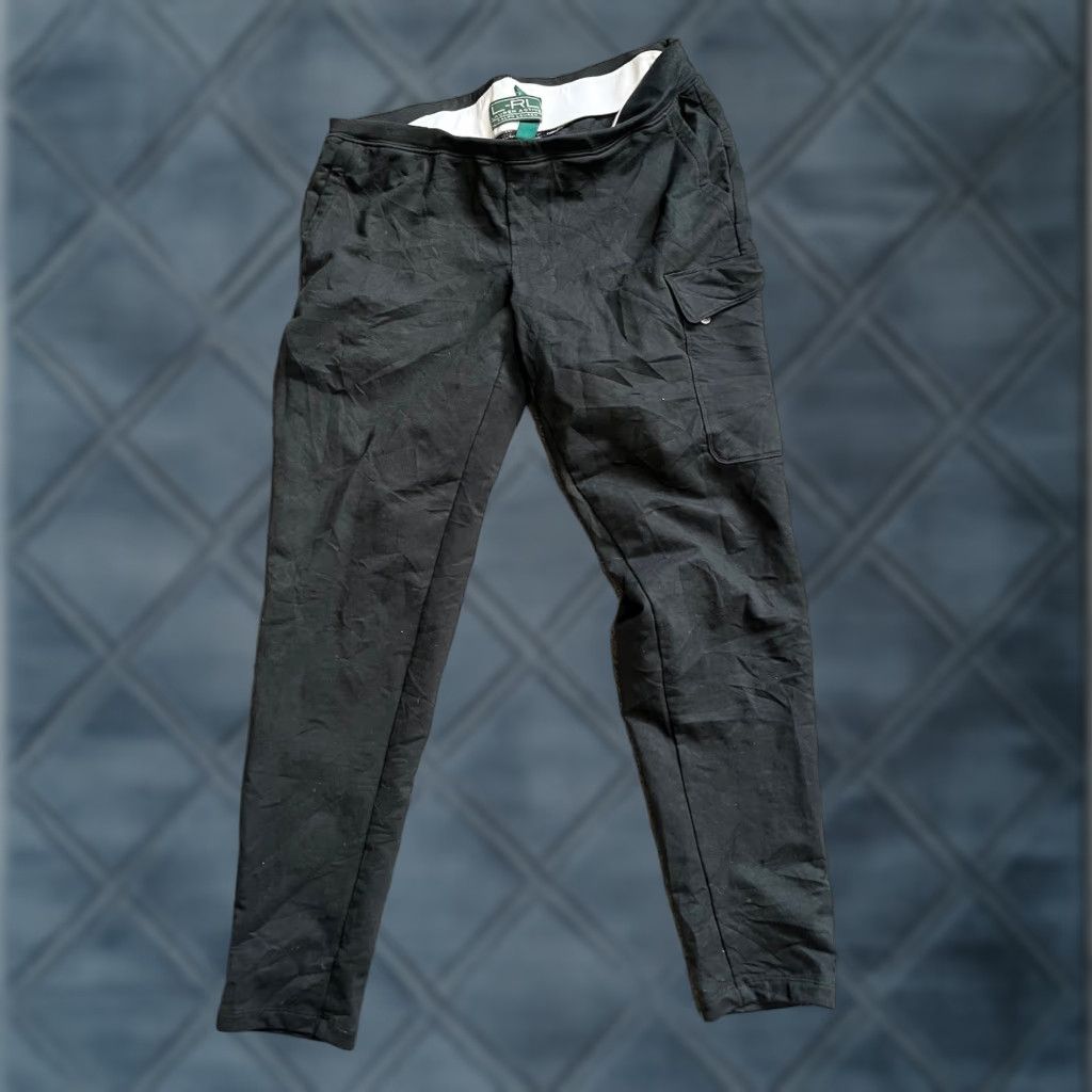 Ralph Lauren VINTAGE Lauren Ralph Lauren Cargo Pants Black S Adult Women Cotton Blend Pockets Zipper Ankle Zip Stretch Size 28" / US 6 / IT 42 - 1 Thumbnail