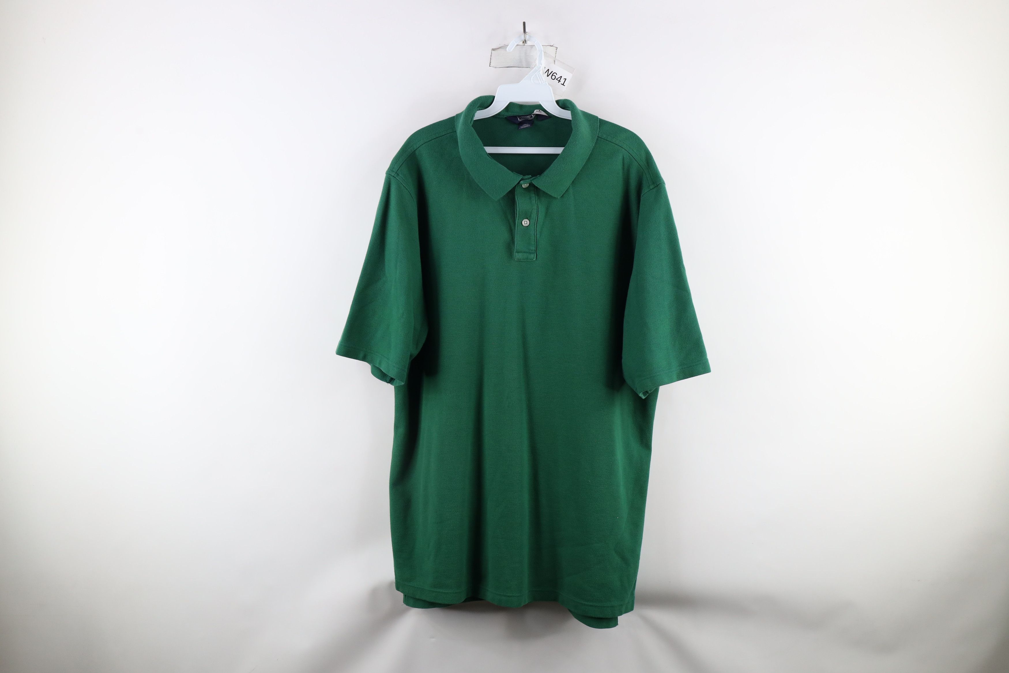 Lands' End × Vintage Vintage 90s Lands End Collared Golf Polo Shirt Green USA Size US XL / EU 56 / 4 - 1 Thumbnail