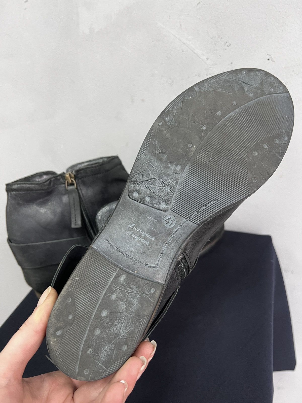 A.S.98 Dark blue leather boots A.S.98 detailed vintage guidi style Size US 8 / EU 41 - 11 Thumbnail