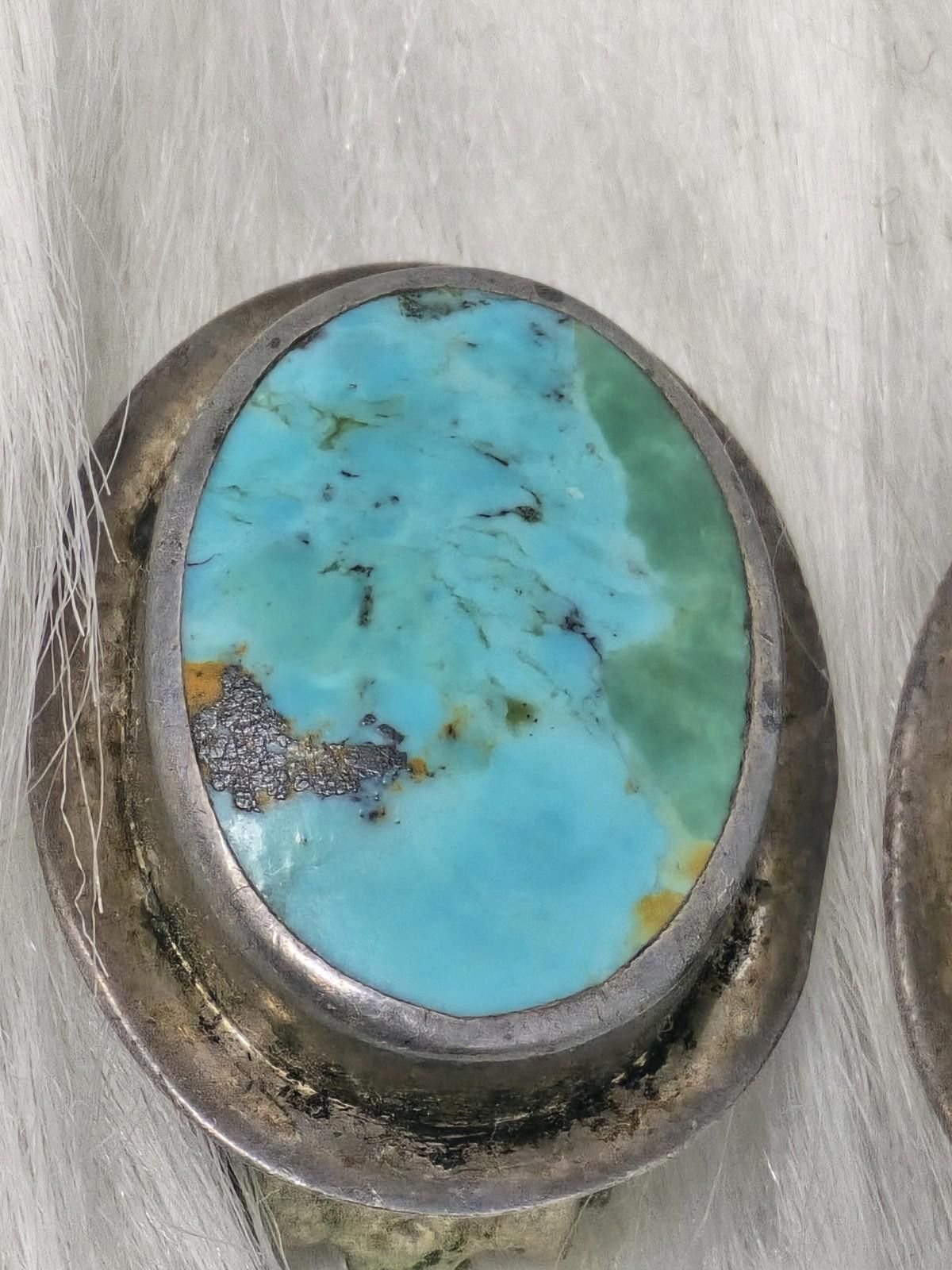 Sterling Silver Vintage Sterling Silver Turquoise Earrings Thailand Clip On Size ONE SIZE - 7 Thumbnail