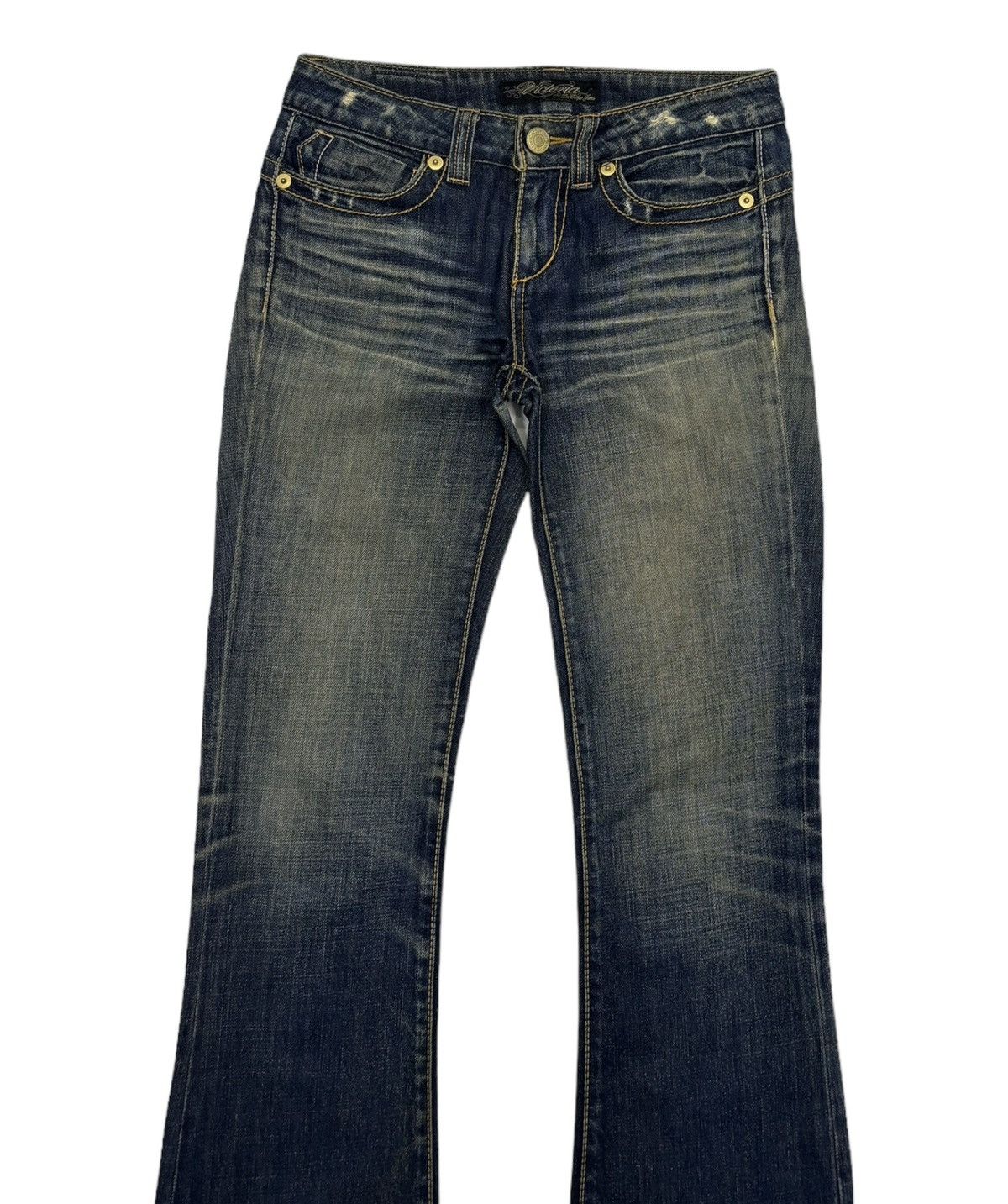 If Six Was Nine FLARE JEANS RUSTY LEE COOPER BOOTCUT DENIM JEANS Size 28" / US 6 / IT 42 - 7 Thumbnail