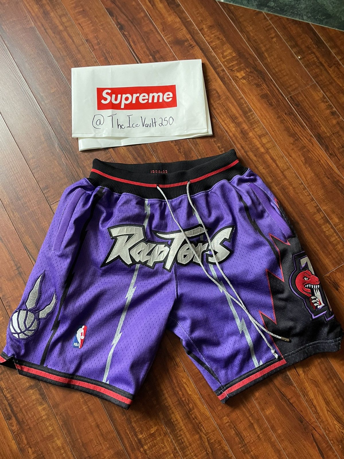 image of Just Don Raptors Shorts in Purple, Men's (Size 30)