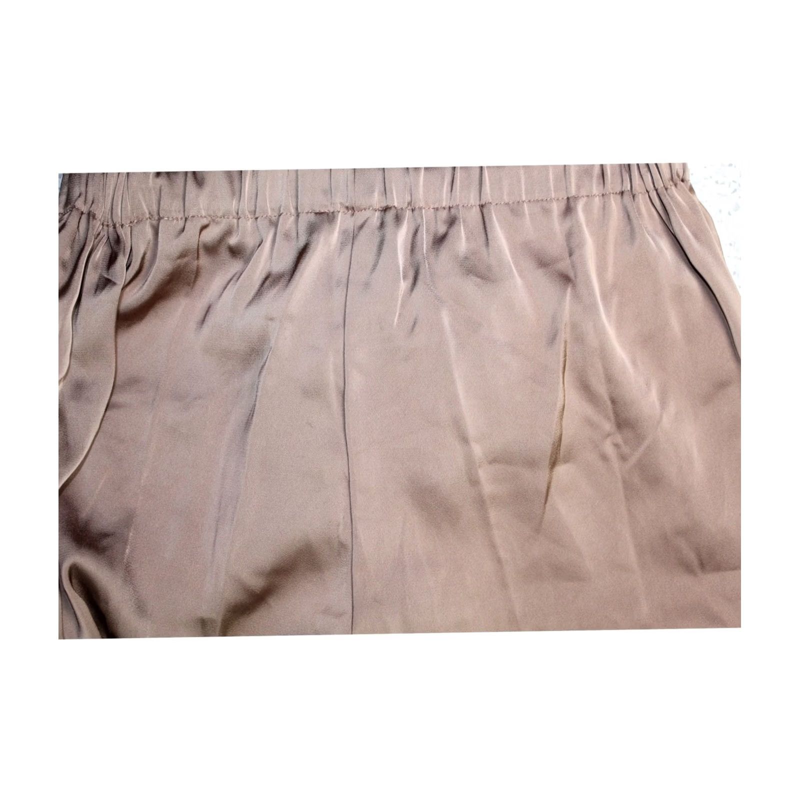 Calvin Klein VINTAGE? Calvin Klein Womens Pull On Satin Wide Leg Relaxed Casual Pants XL Beige Size 40" / US 18 - 3 Thumbnail
