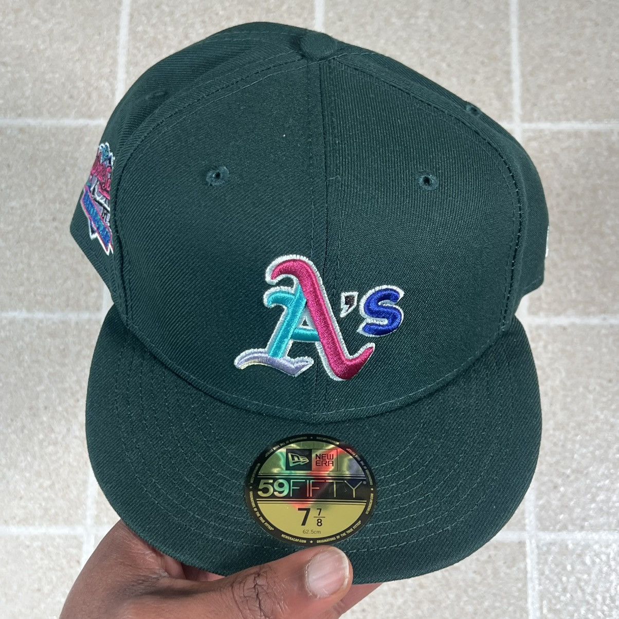 New Era NEW ERA OAKLAND ATHLETICS GREEN 59FIFTY FITTED HAT 7 7/8 Size ONE SIZE - 2 Thumbnail
