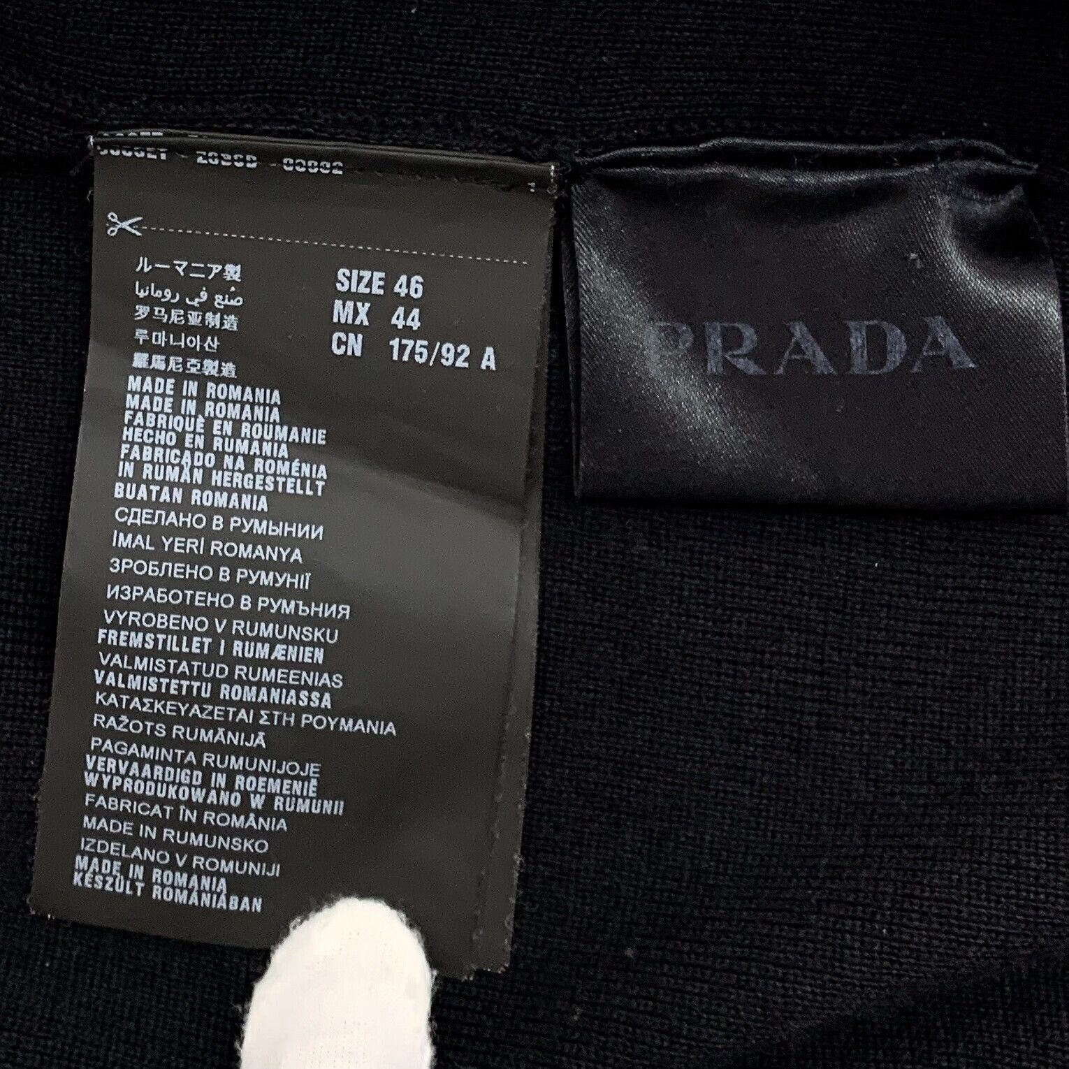 Prada Prada Black Wool Stand Collar Zip Jacket Size US S / EU 44-46 / 1 - 7 Thumbnail