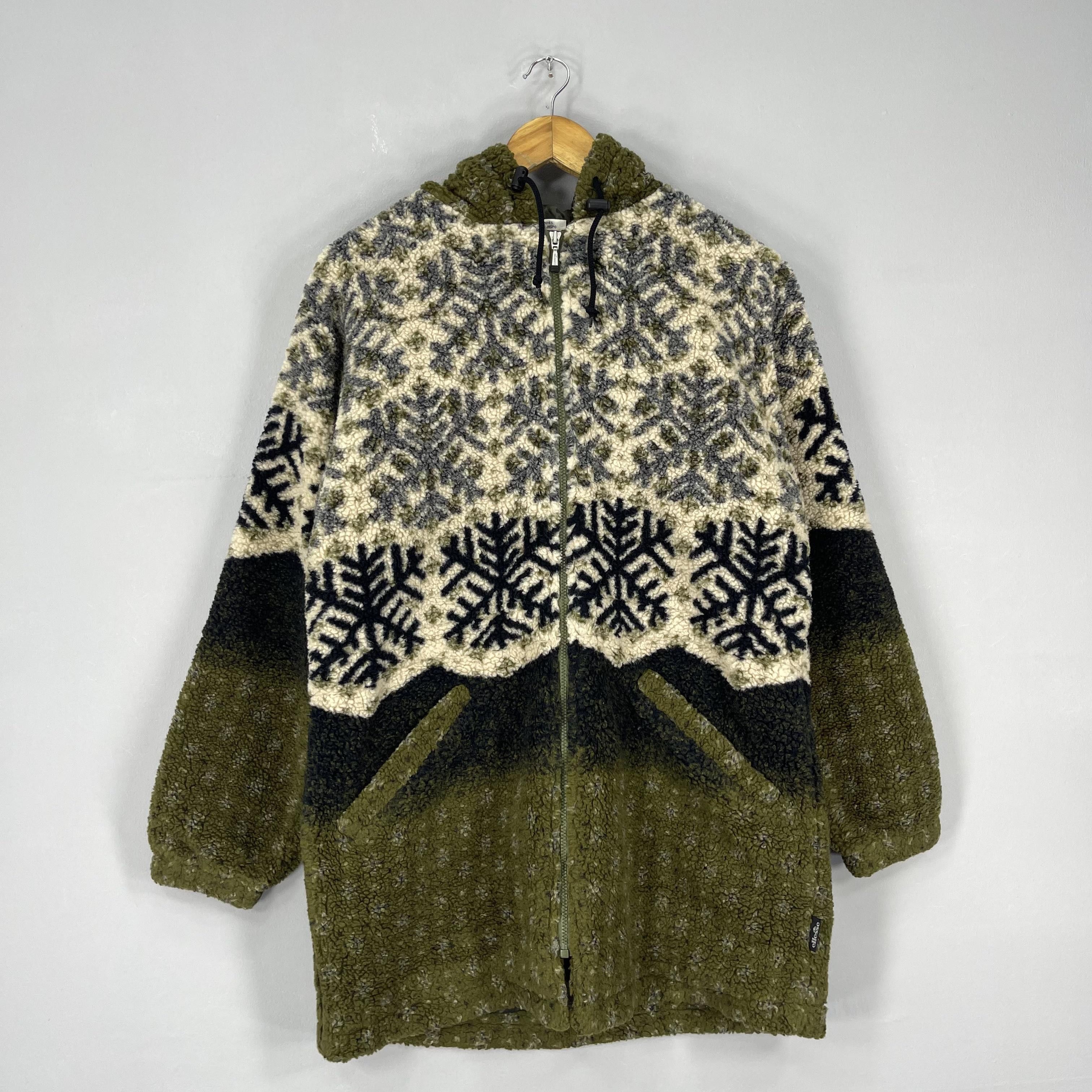 Ellesse Vintage ELLESSE Winter Pattern Print Blanket Long Jacket Size L / US 10 / IT 46 - 5 Thumbnail