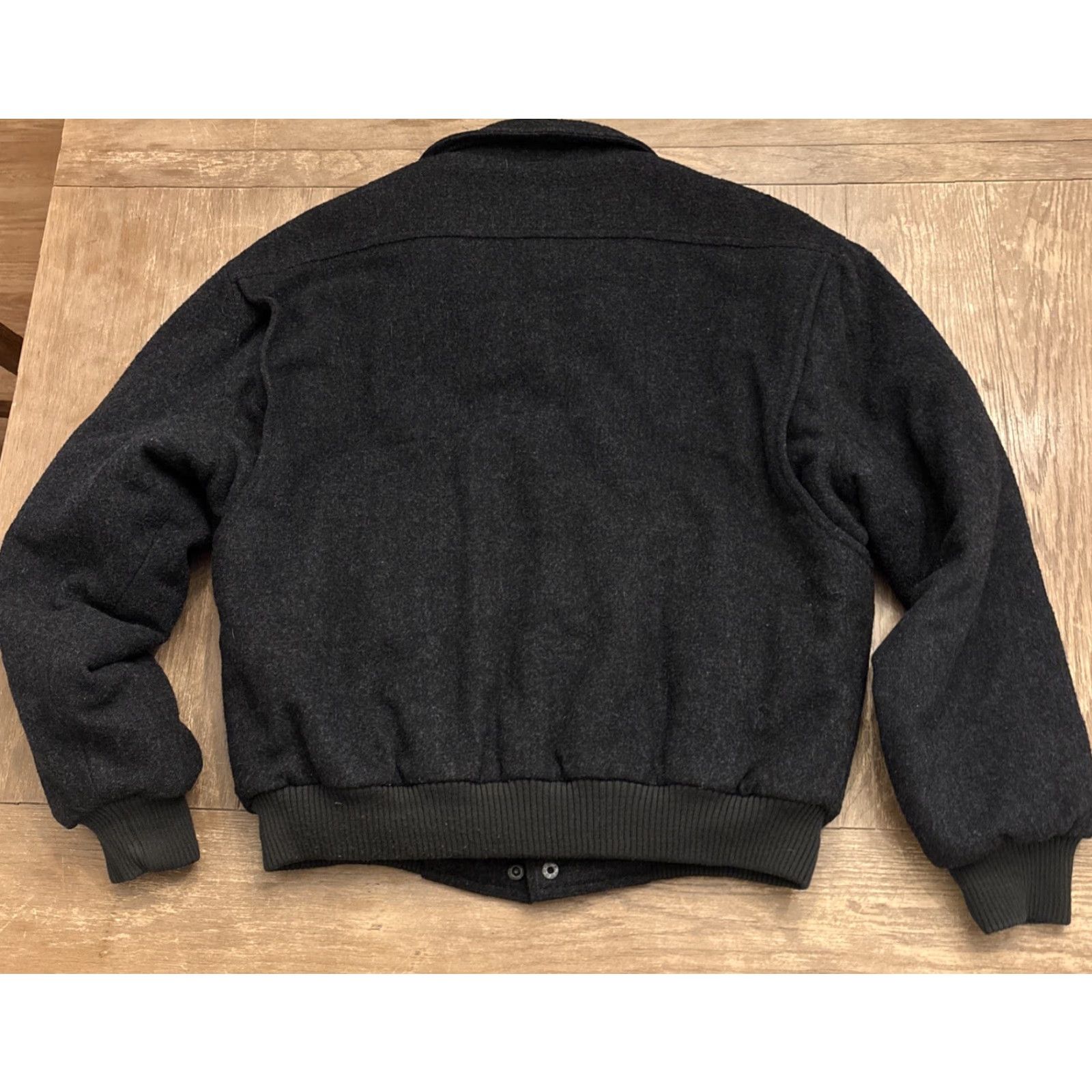 Members Only VINTAGE Members Only Wool Bomber Jacket Mens 42 Dark Heather Gray Full Zip Pockets 80s Bohemian Retro Size US XS / EU 42 / 0 - 8 Thumbnail