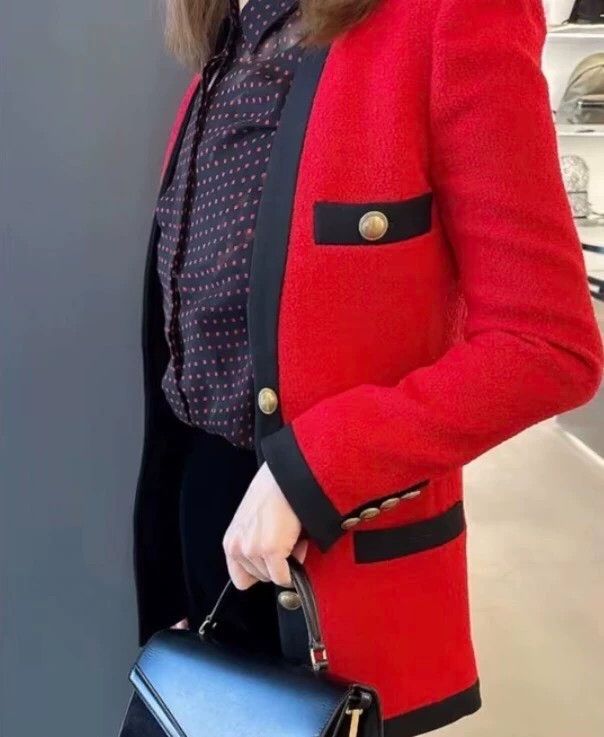 Saint Laurent Paris Saint Laurent Paris size 36 Red wool multi-pocket long sle Size XS / US 0-2 / IT 36-38 - 9 Thumbnail