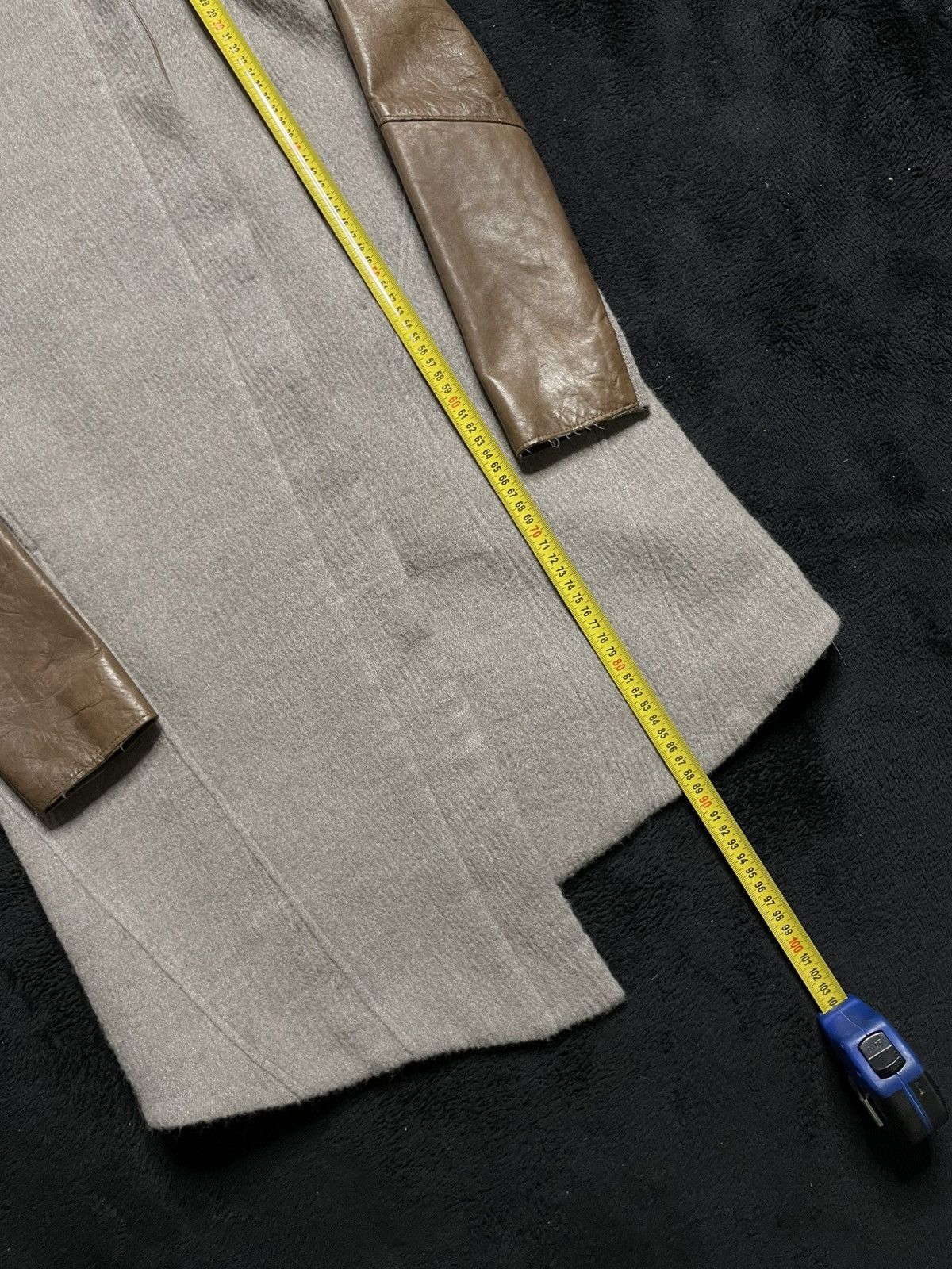 Helmut Lang Archive 2012 Helmut Lang Coat Leather Sleeve Woman‘s Size S Size S / US 4 / IT 40 - 13 Thumbnail