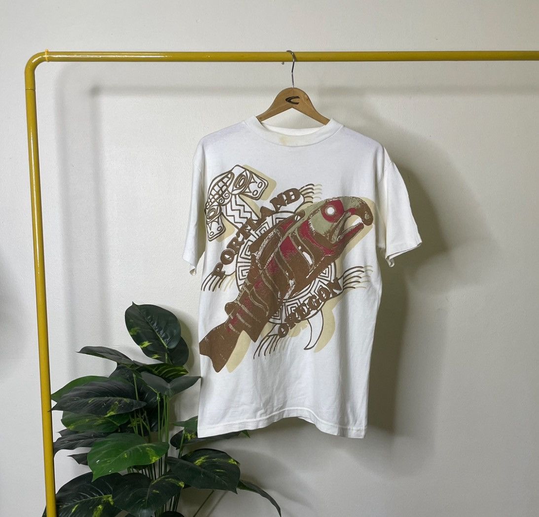 Vintage 1990s Portland Oregon Ancient Art T Shirt Made in USA Size US M / EU 48-50 / 2 - 1 Thumbnail