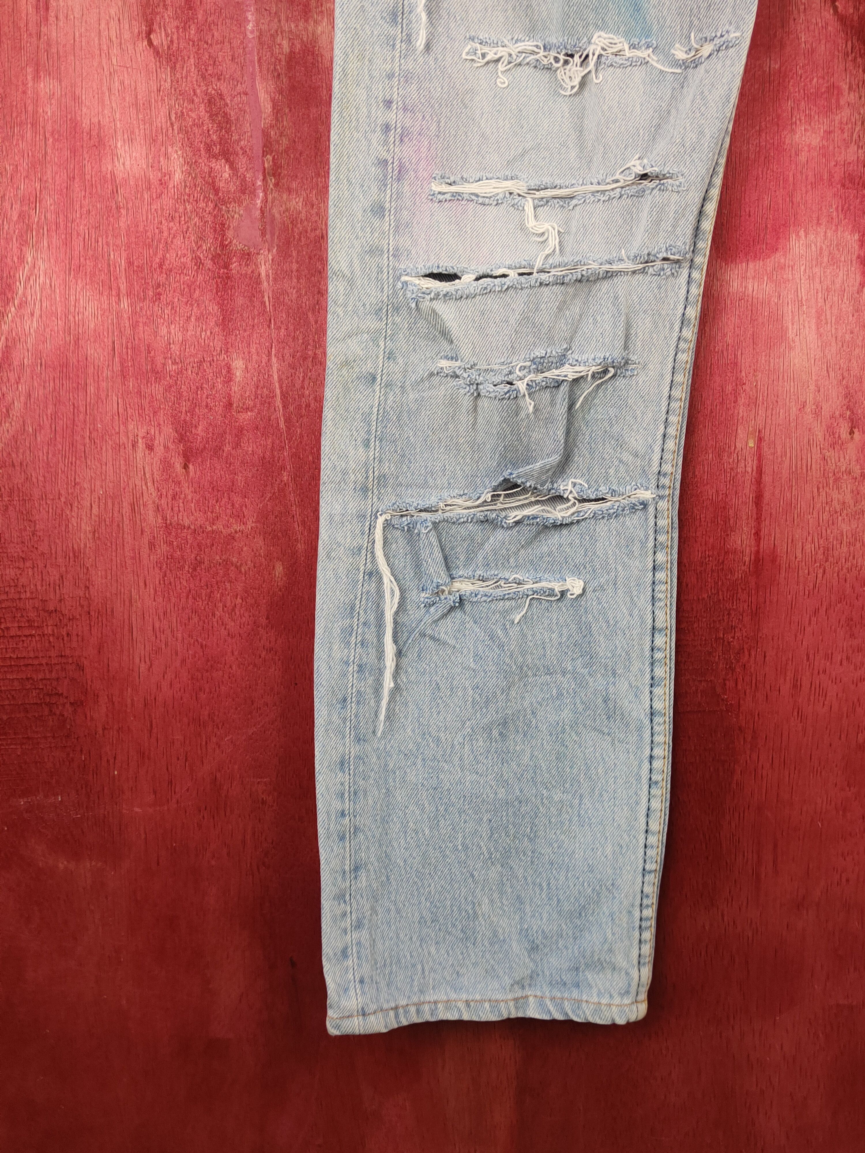 Levi's DL 501 Levi's X Super Lovers Distressed Ripped denim #S2358 Size US 28 / EU 44 - 4 Thumbnail