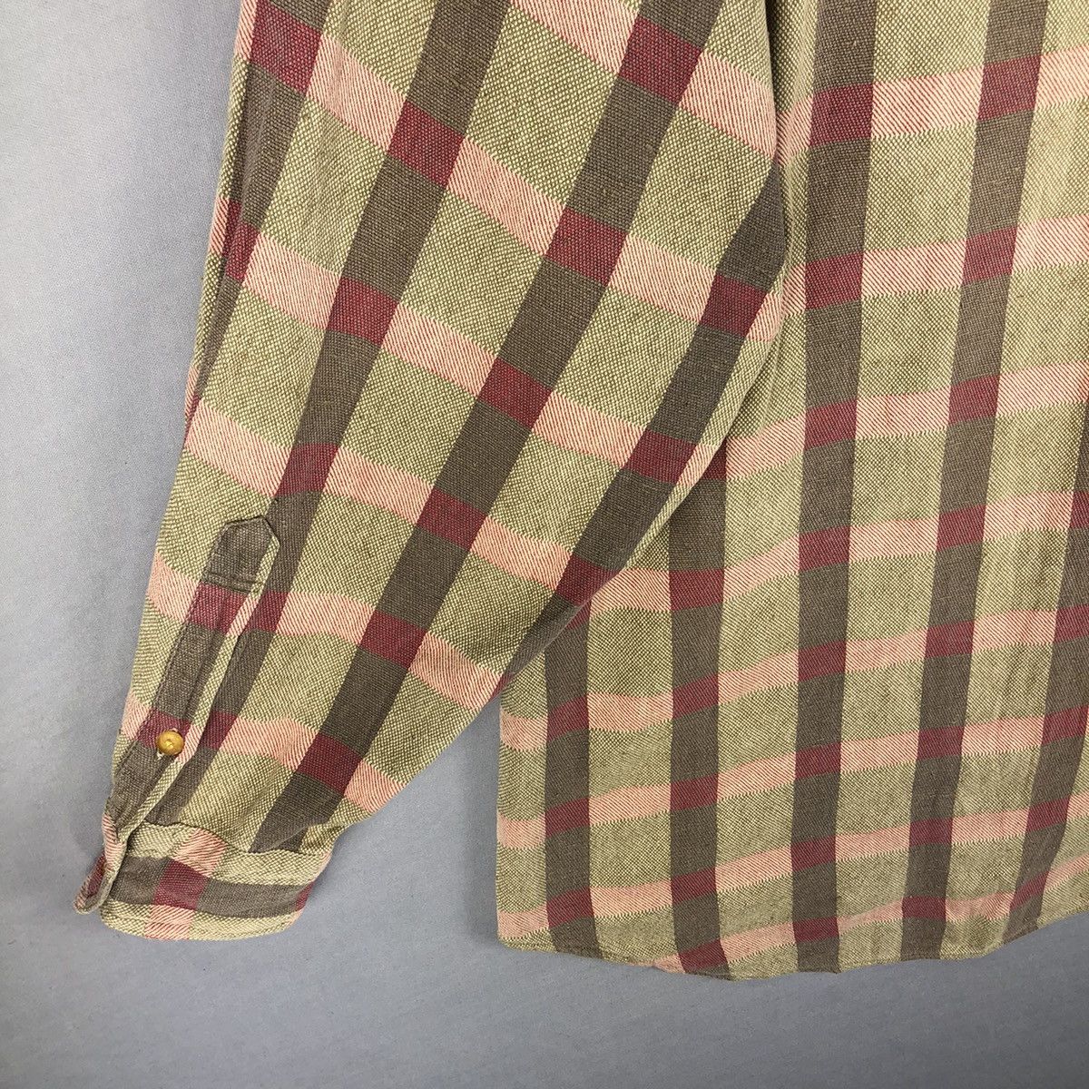 Flannel Vintage 80's Flannel Double Flap Pocket Checker by BORG Size US L / EU 52-54 / 3 - 6 Thumbnail