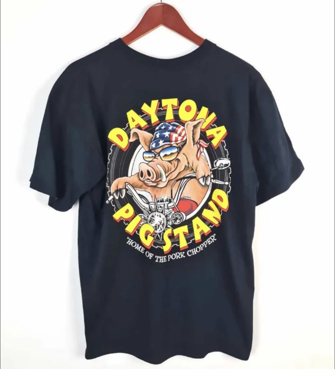 Vintage Vintage Biker Daytona pig stand print 2000s t shirt black L Size US L / EU 52-54 / 3 - 1 Thumbnail