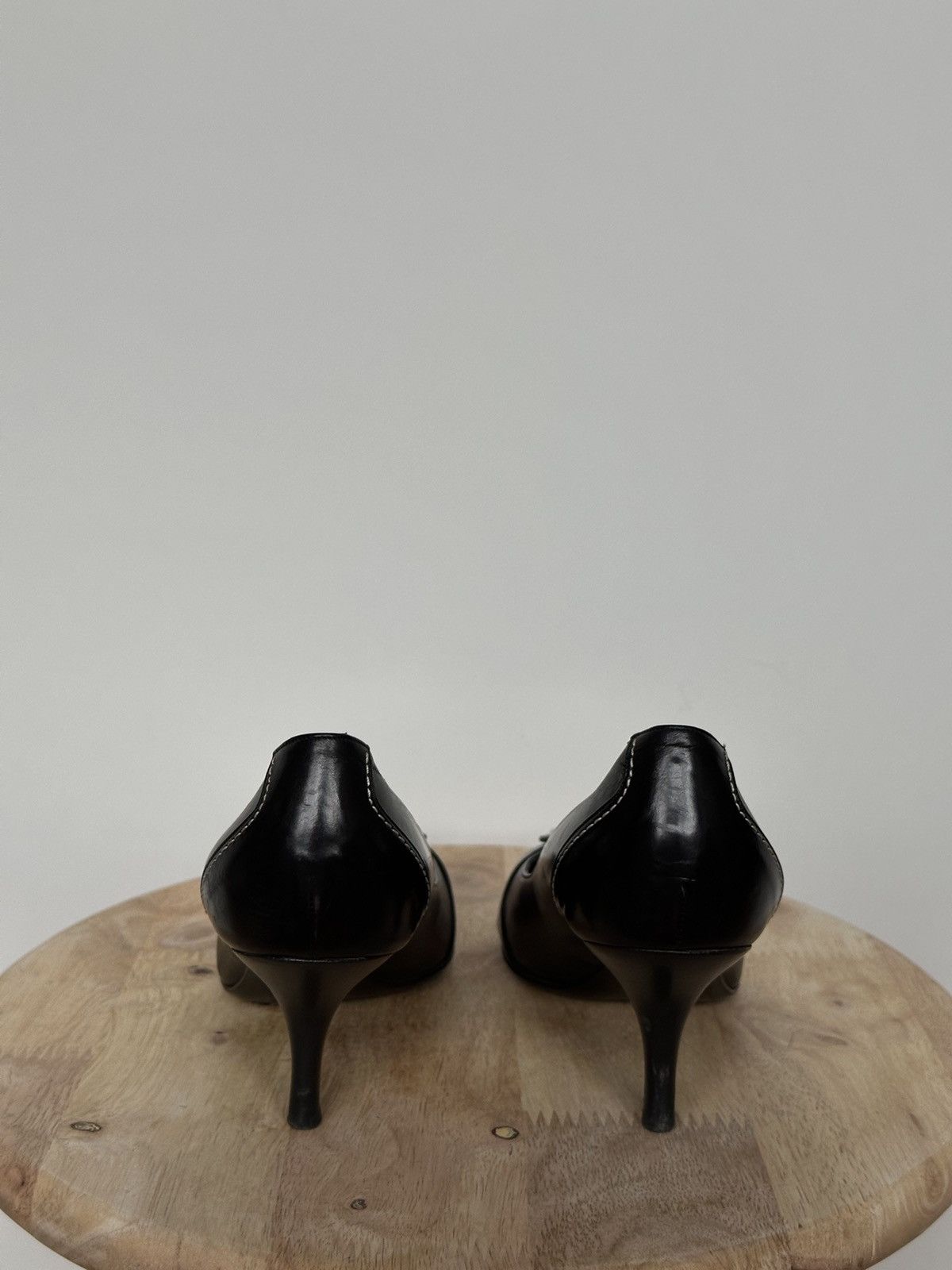 Dior Dior John Galliano vintage leather black heels metal logo Size US 6 / IT 36 - 4 Thumbnail
