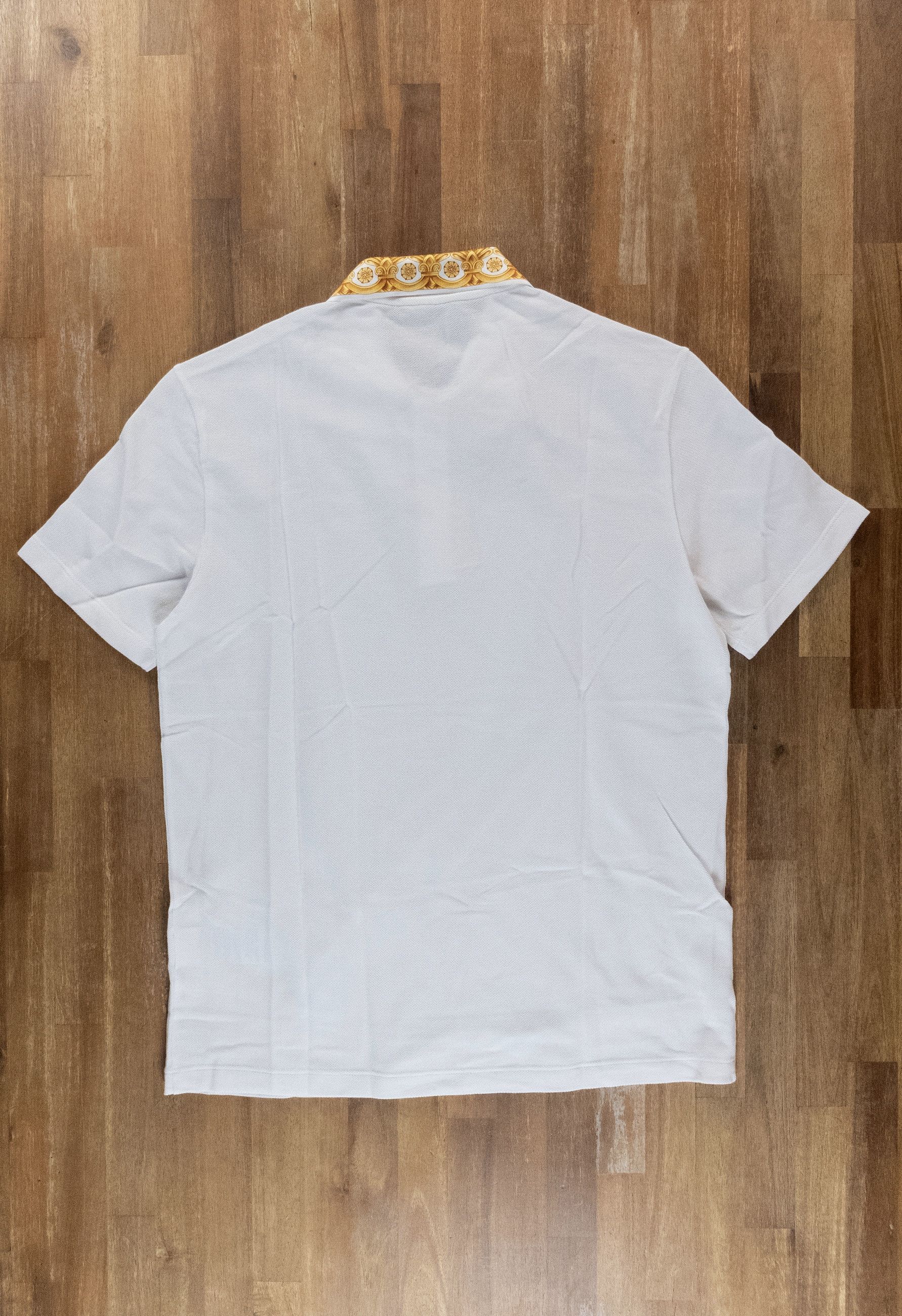 Versace VERSACE white barocco collar polo shirt Size Medium q Size US M / EU 48-50 / 2 - 8 Thumbnail