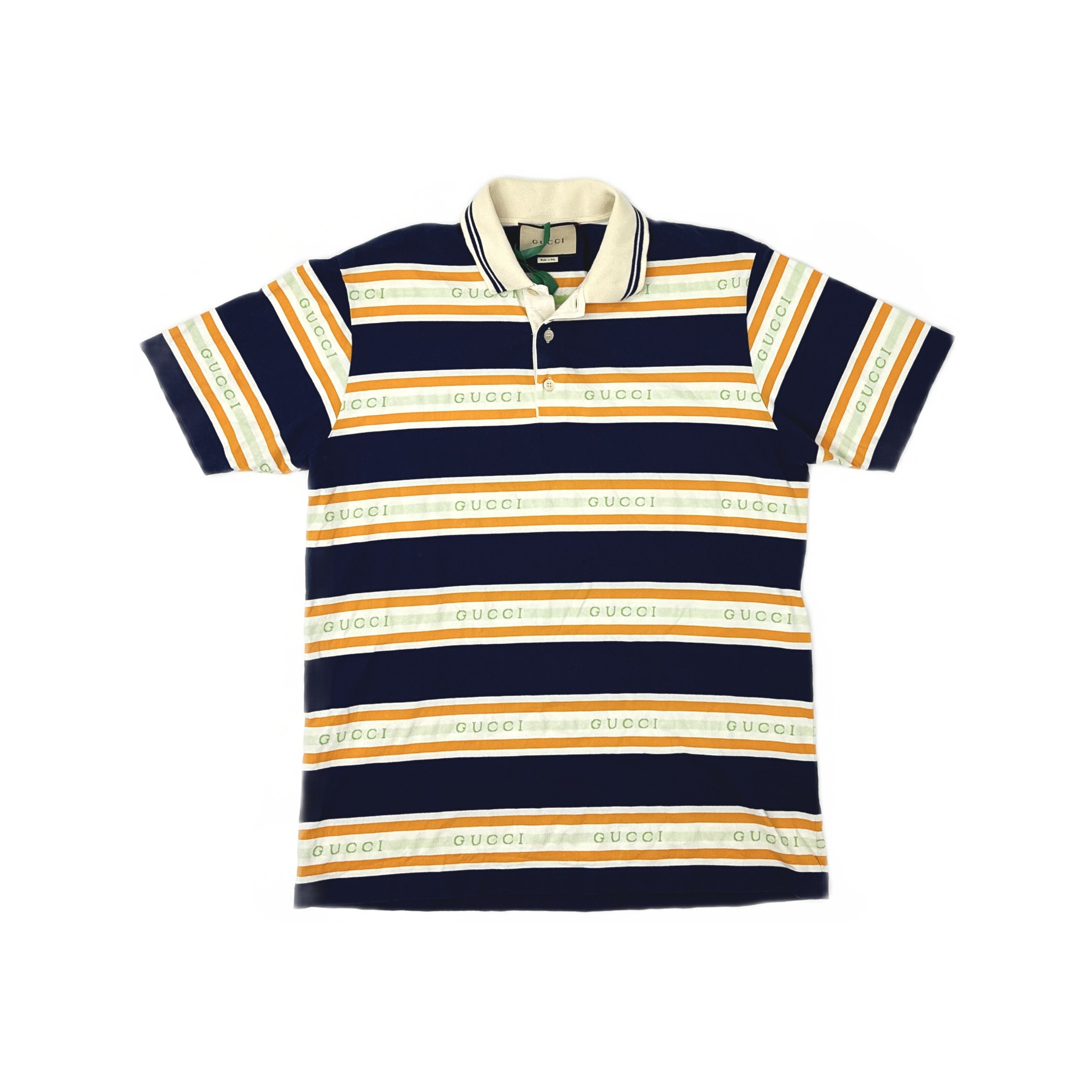 Gucci Gucci Logo Stripe Polo Size L Size US L / EU 52-54 / 3 - 1 Thumbnail