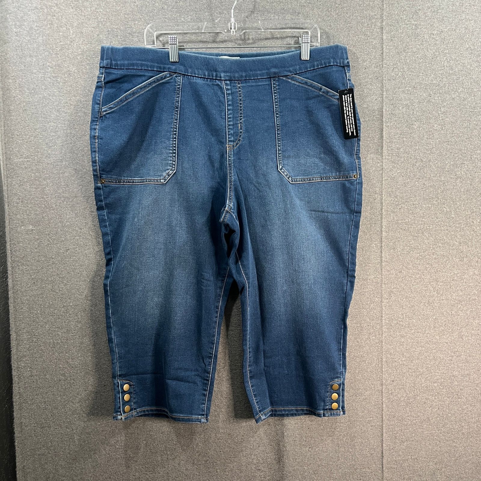 Other Joan Rivers Cotton Blend Stretch Denim Capri Pant w/ Snap Size 36" / US 14 / IT 50 - 1 Thumbnail