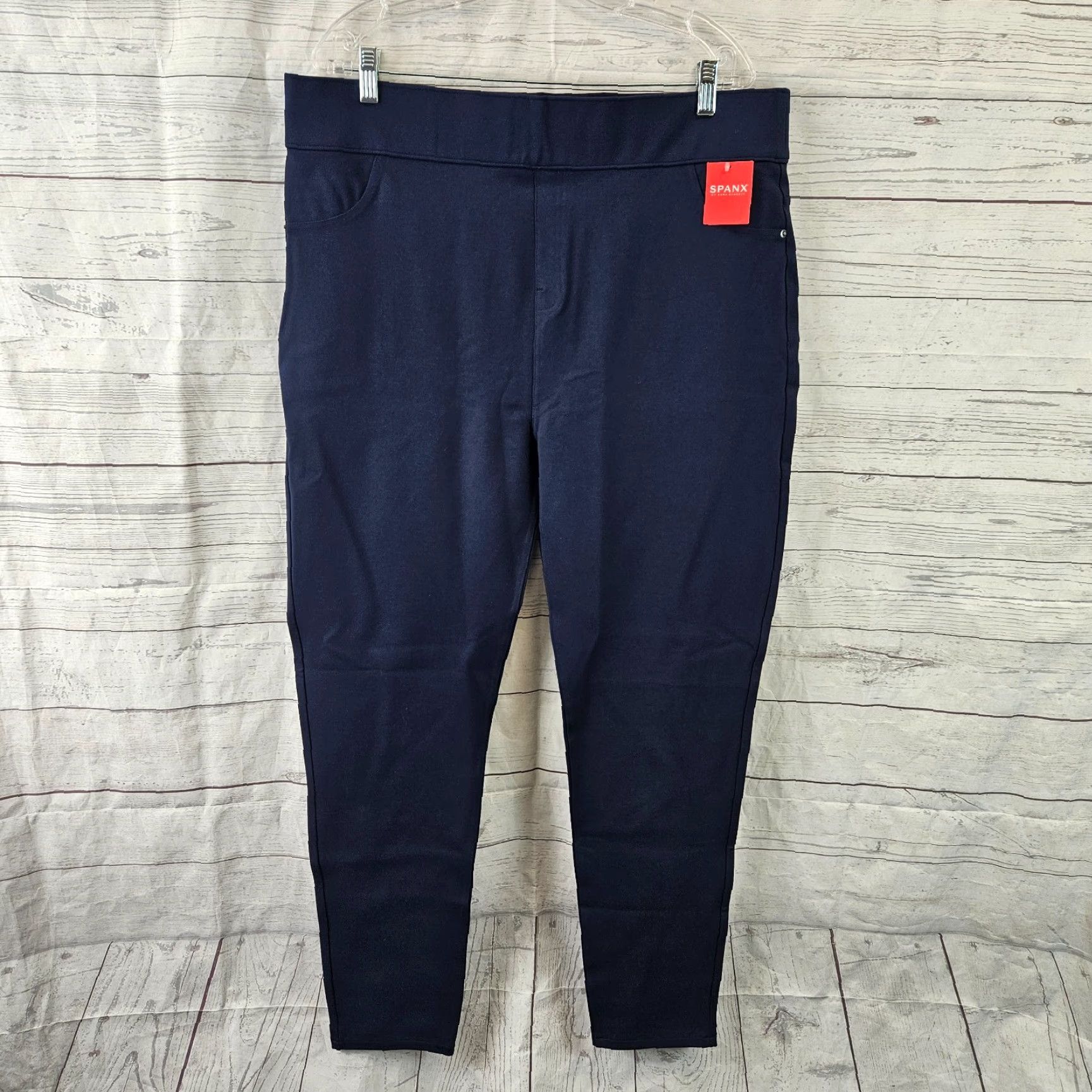 Spanx Spanx Womens Ponte Ankle Length Leggings Sz 3XT Tall Blue Pull On High Rise Leggings Size 40" / US 18 - 2 Thumbnail