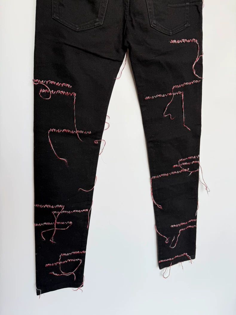 Dior Dior Red Line Embroidered Fringed Jeans-2506 Size US 29 - 5 Thumbnail