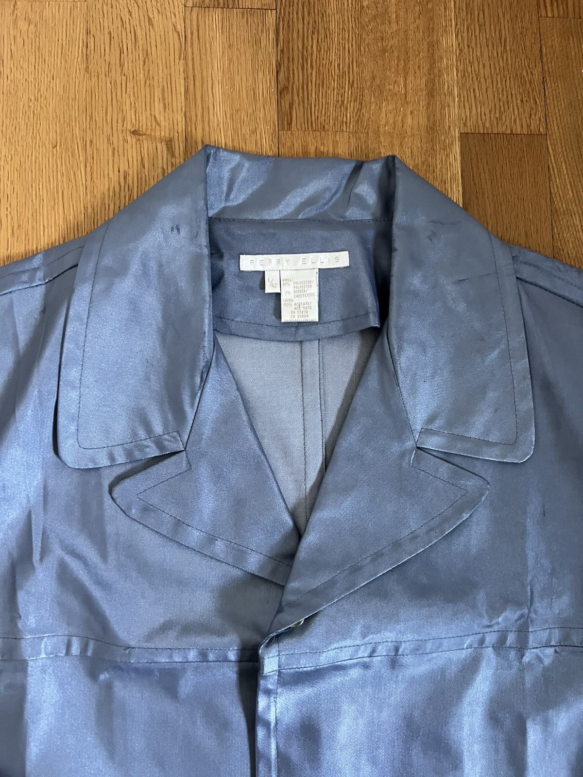 Perry Ellis perry ellis metallic blue coat Size US L / EU 52-54 / 3 - 3 Thumbnail