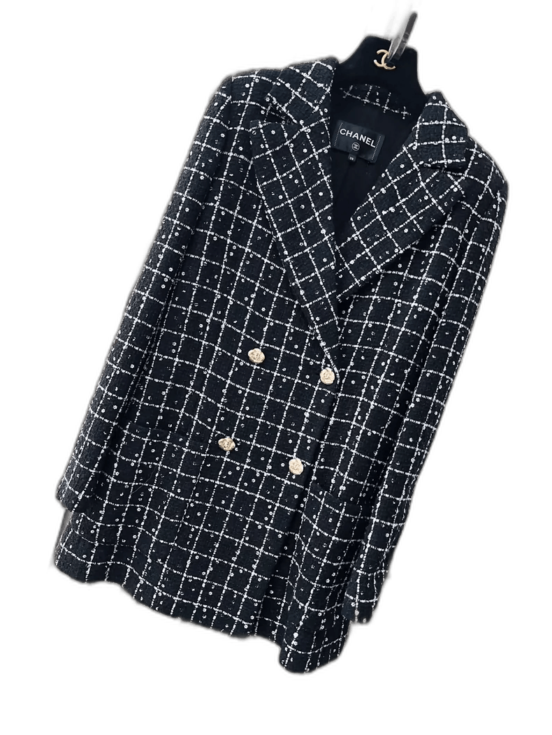 Chanel Chanel Black and White Plaid Double-Breasted Jacket Size M / US 6-8 / IT 42-44 - 1 Thumbnail
