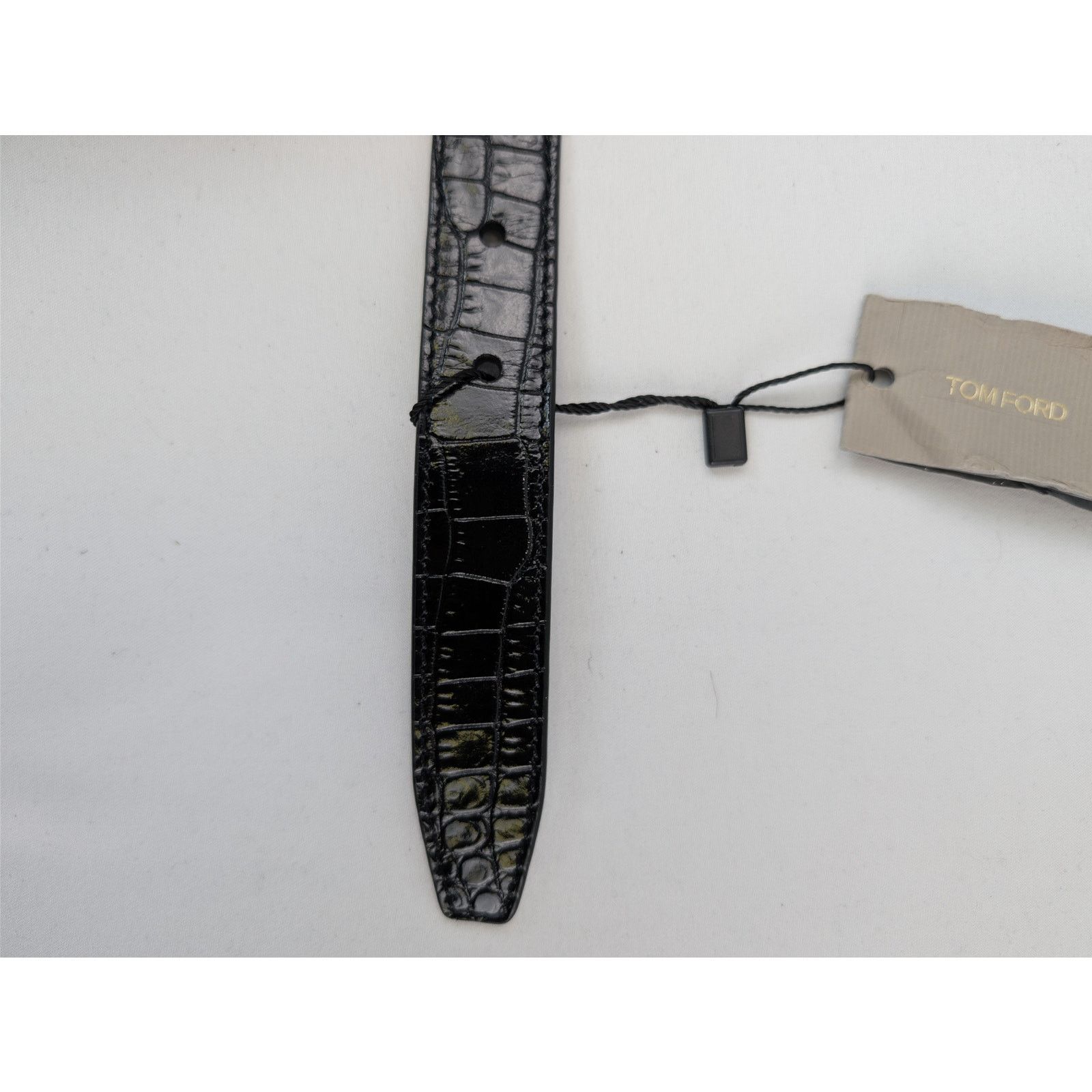 Tom Ford o1rshd1 Size: 110 / crocodile-embossed patent leather belt Size 44 - 9 Thumbnail
