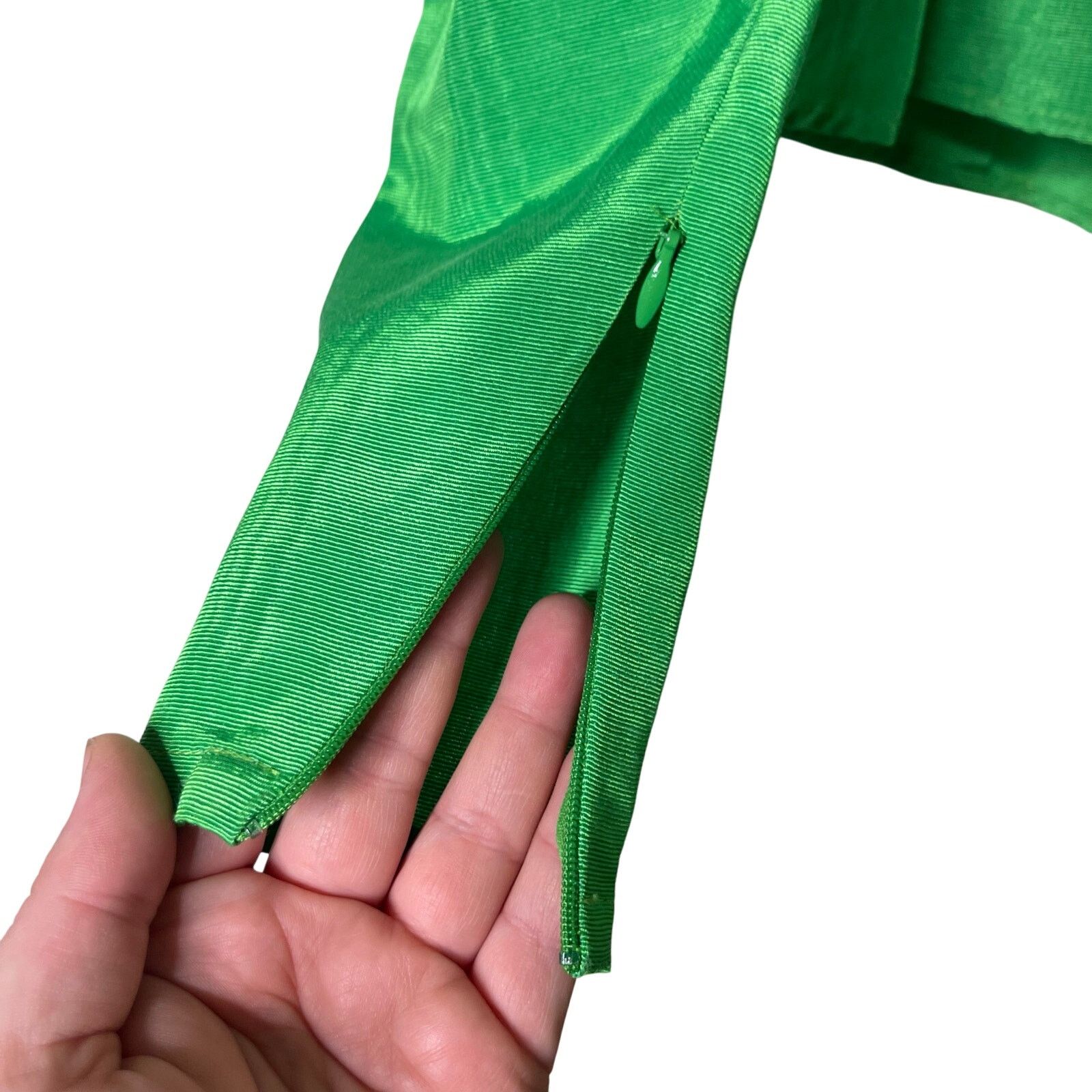 Batsheva Batsheva Song Green ruffled moiré pearly button blouse sz 2 Size XS / US 0-2 / IT 36-38 - 3 Thumbnail