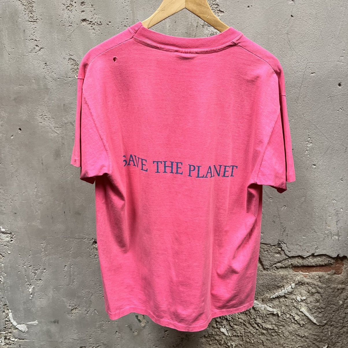 Hard Rock Cafe × Vintage Hard Rock Cafe Hot Pink Vintage 90s Save The Planet T-Shirt Size US XL / EU 56 / 4 - 5 Thumbnail