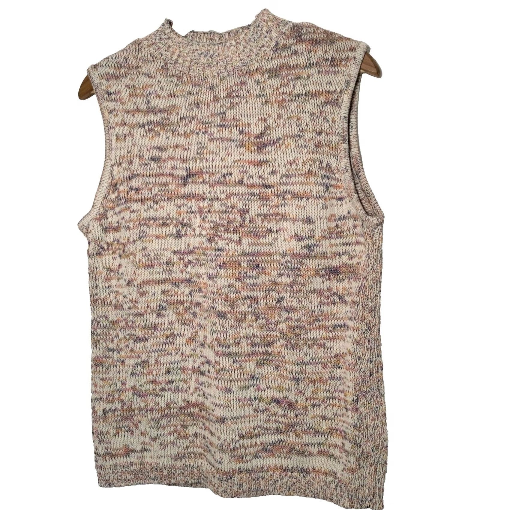 Talbots Talbots Sweater Sleeveless Mock Neck Top Large L Cotton Blend Multicolor Speckled Knit Women Pullover Size L / US 10 / IT 46 - 2 Thumbnail