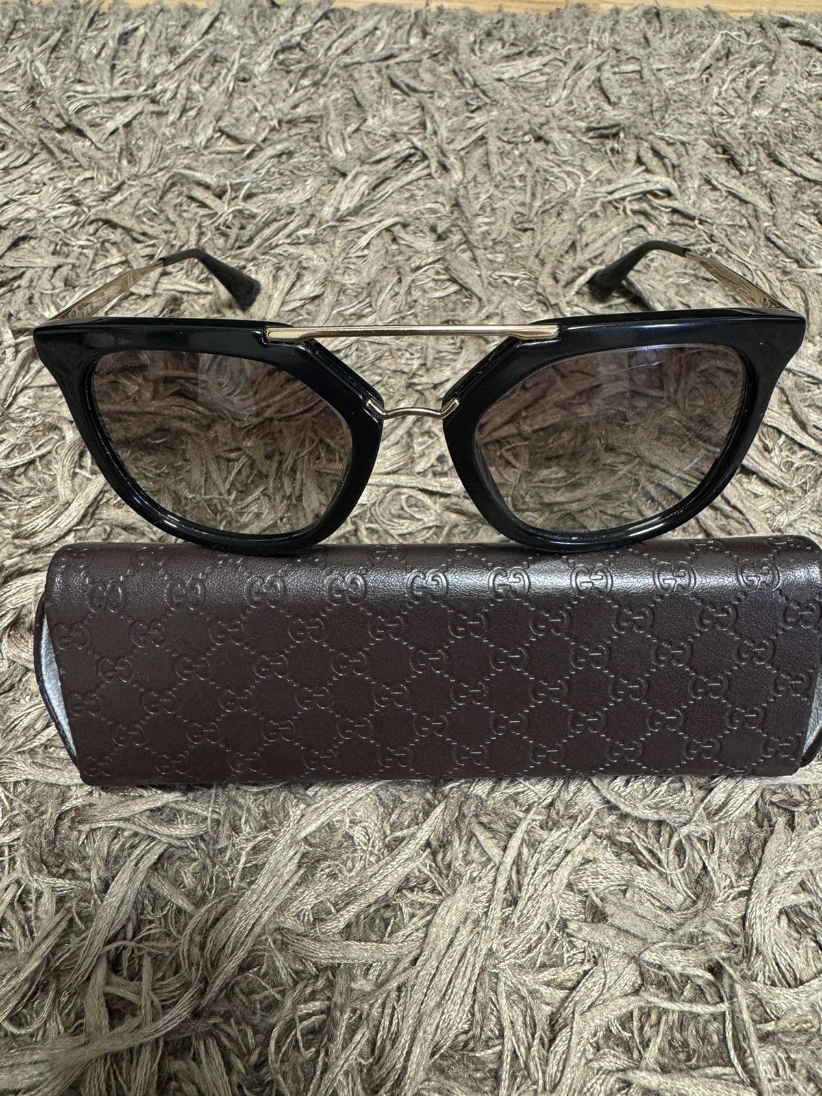 Prada Prada SPR 13Q 5420 sunglasses Gold / Black Size ONE SIZE - 1 Thumbnail