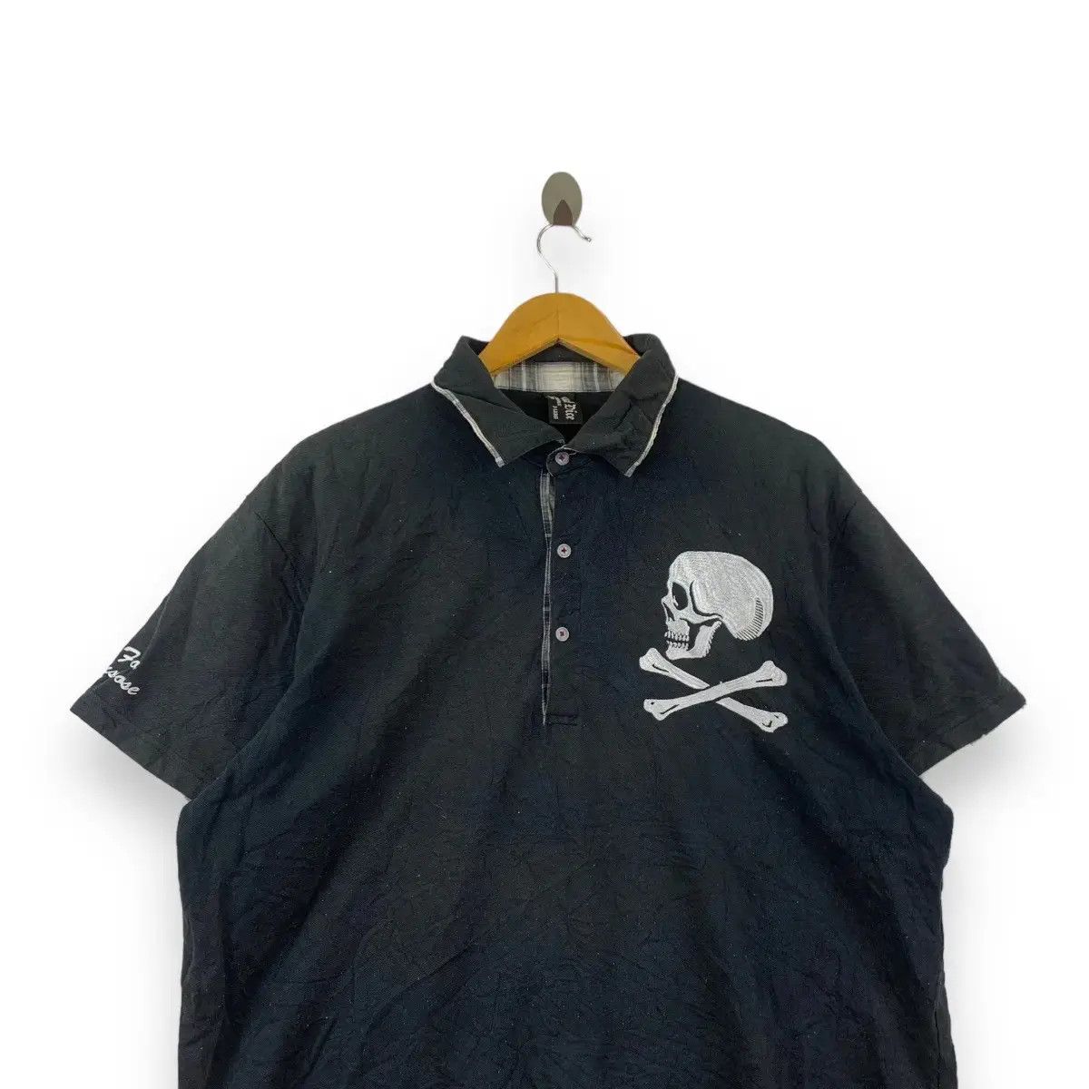 Vintage Vintage OVAL DICE JAPAN Skull Bones Punk Card Polo Tee Shirt Size US XXL / EU 58 / 5 - 3 Thumbnail