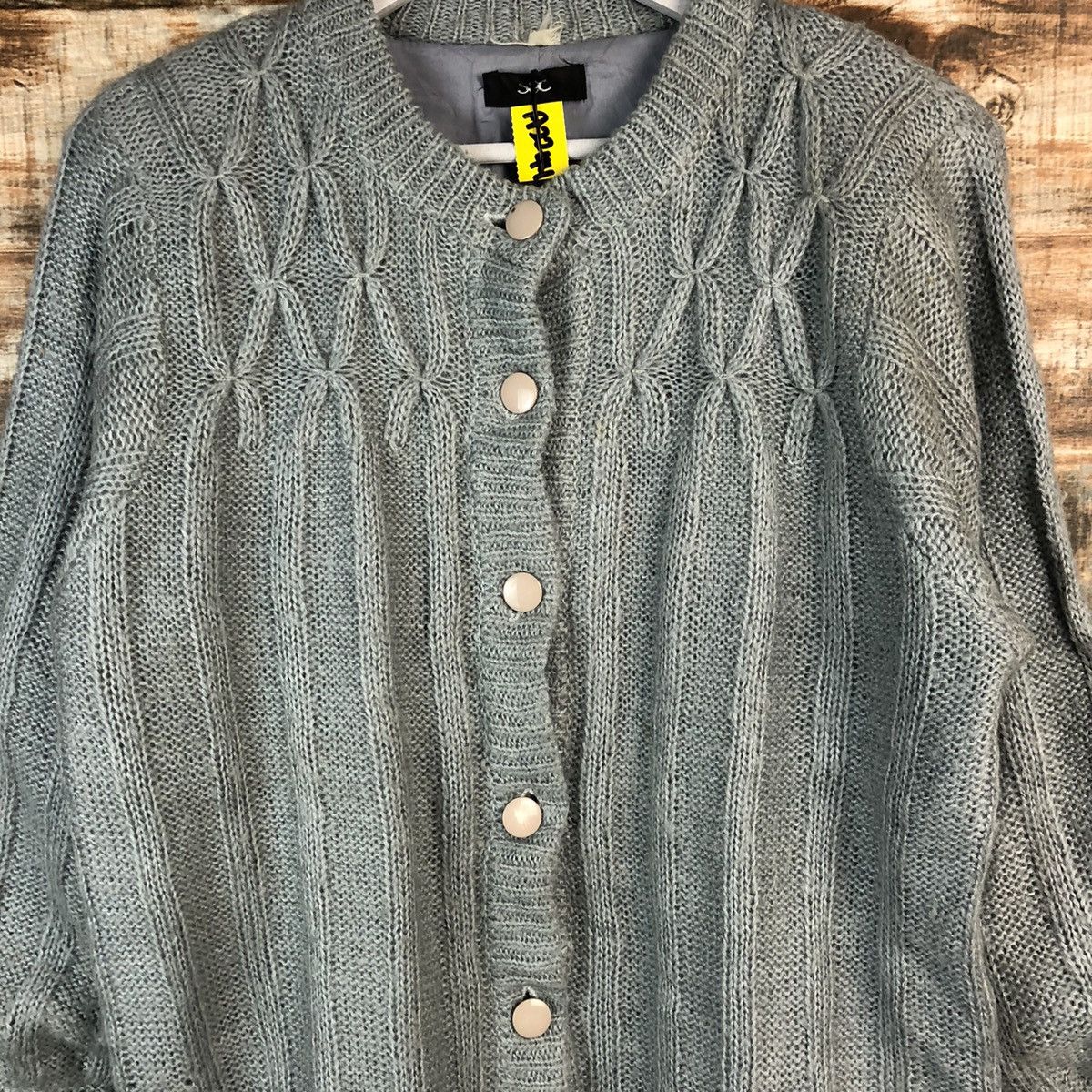 Japanese Brand Sec Grey Cardigan vintage Knitwear #A2244 Size L / US 10 / IT 46 - 5 Thumbnail
