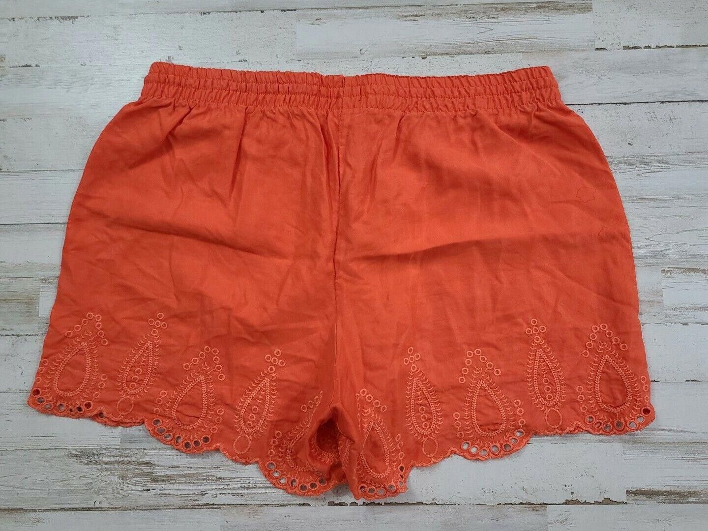 Designer Crown And Ivy Shorts Large Loose Lace Hem Orange Size 36" / US 14 / IT 50 - 4 Thumbnail