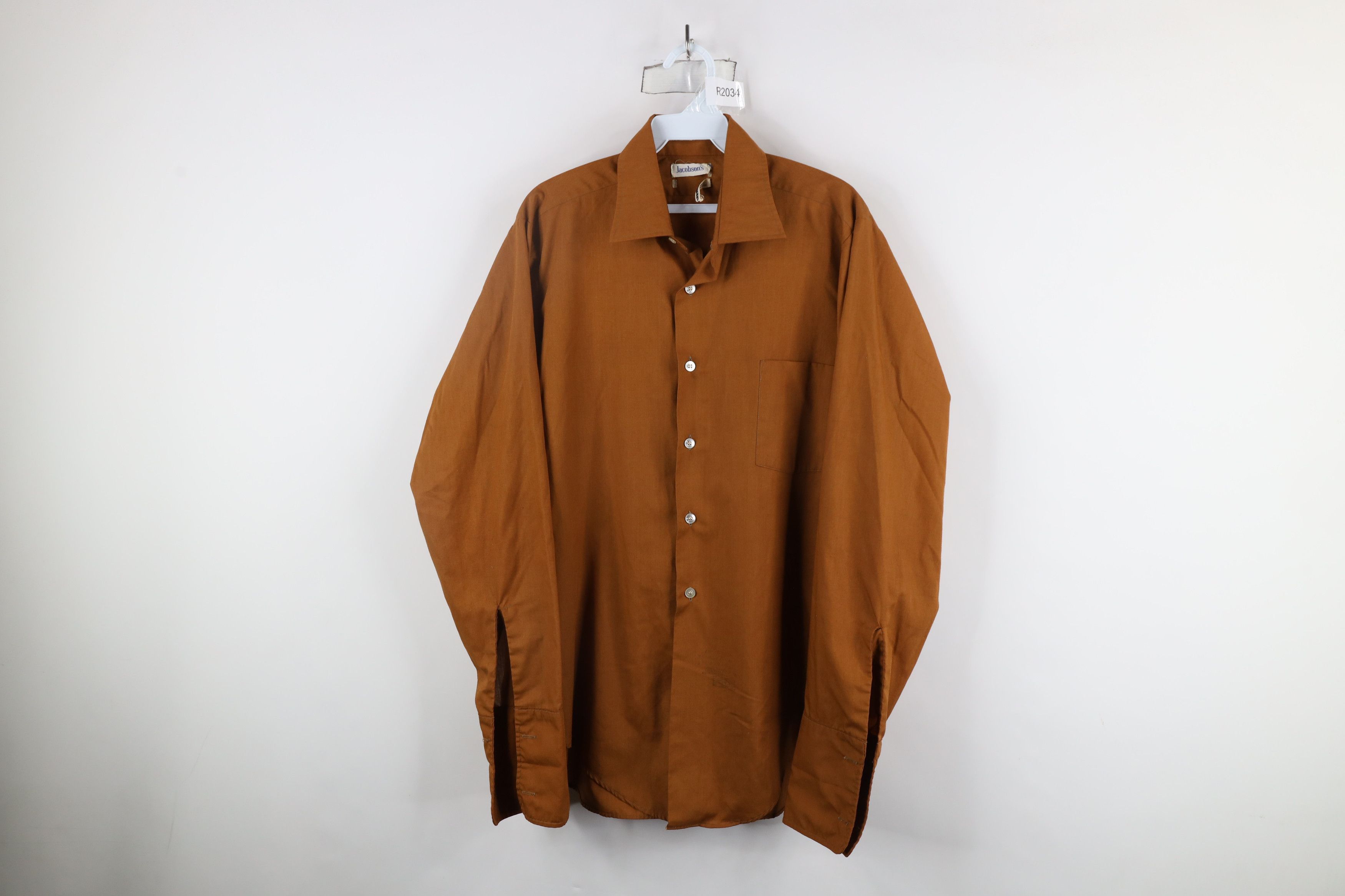 Vintage Vintage 70s Streetwear Collared Button Shirt Burnt Orange Size US M / EU 48-50 / 2 - 1 Thumbnail