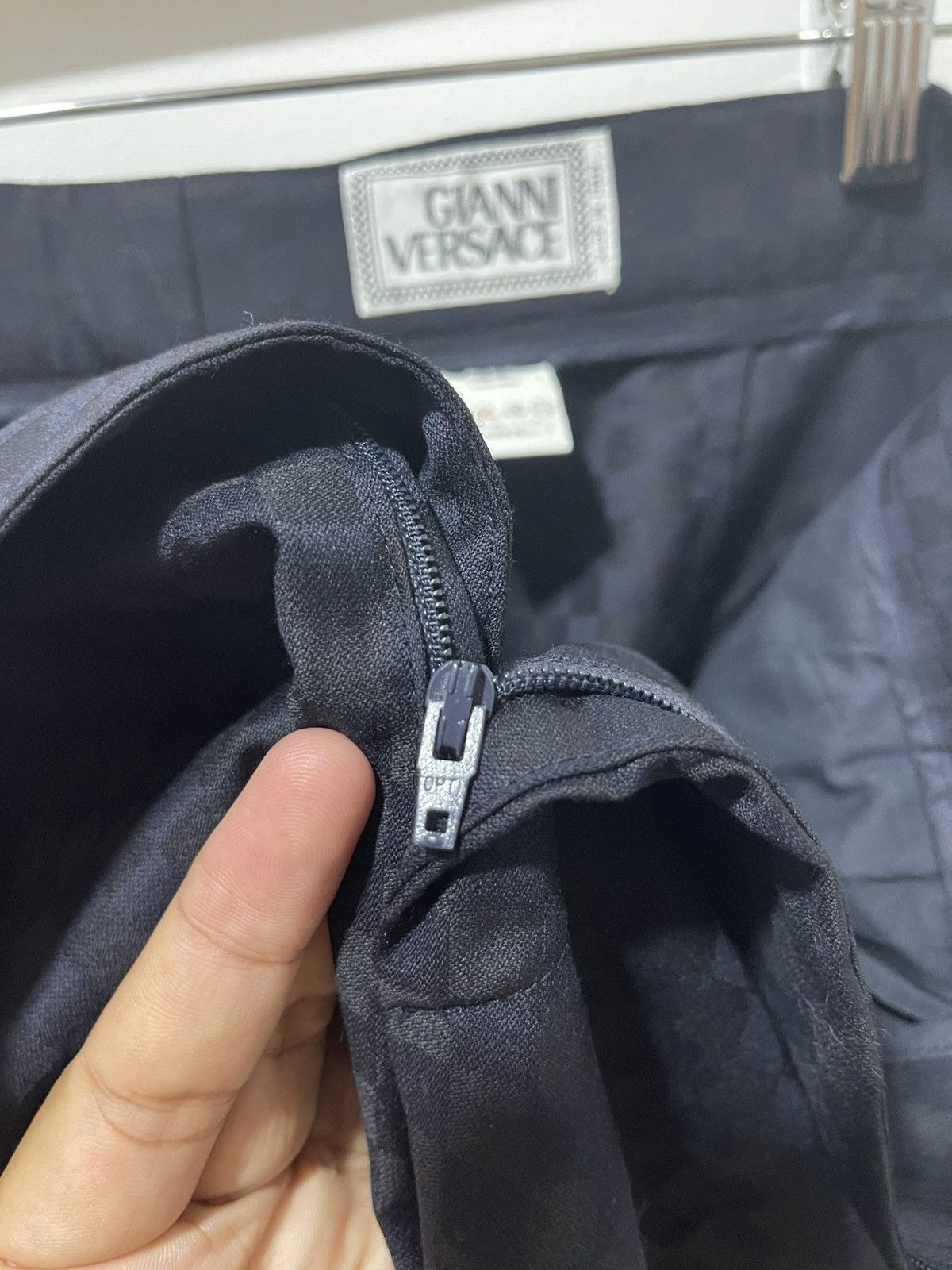 Versace Rare Vintage GIANNI VERSACE Black Checkered OPTI Zipper Size US 29 - 8 Thumbnail