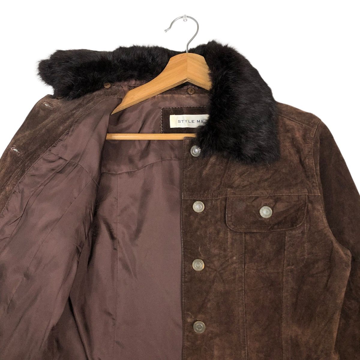 Japanese Brand VINTAGE CROPPED BIKER JACKET STYLE ME JAPAN MINK FUR COLLAR Size M / US 6-8 / IT 42-44 - 12 Thumbnail