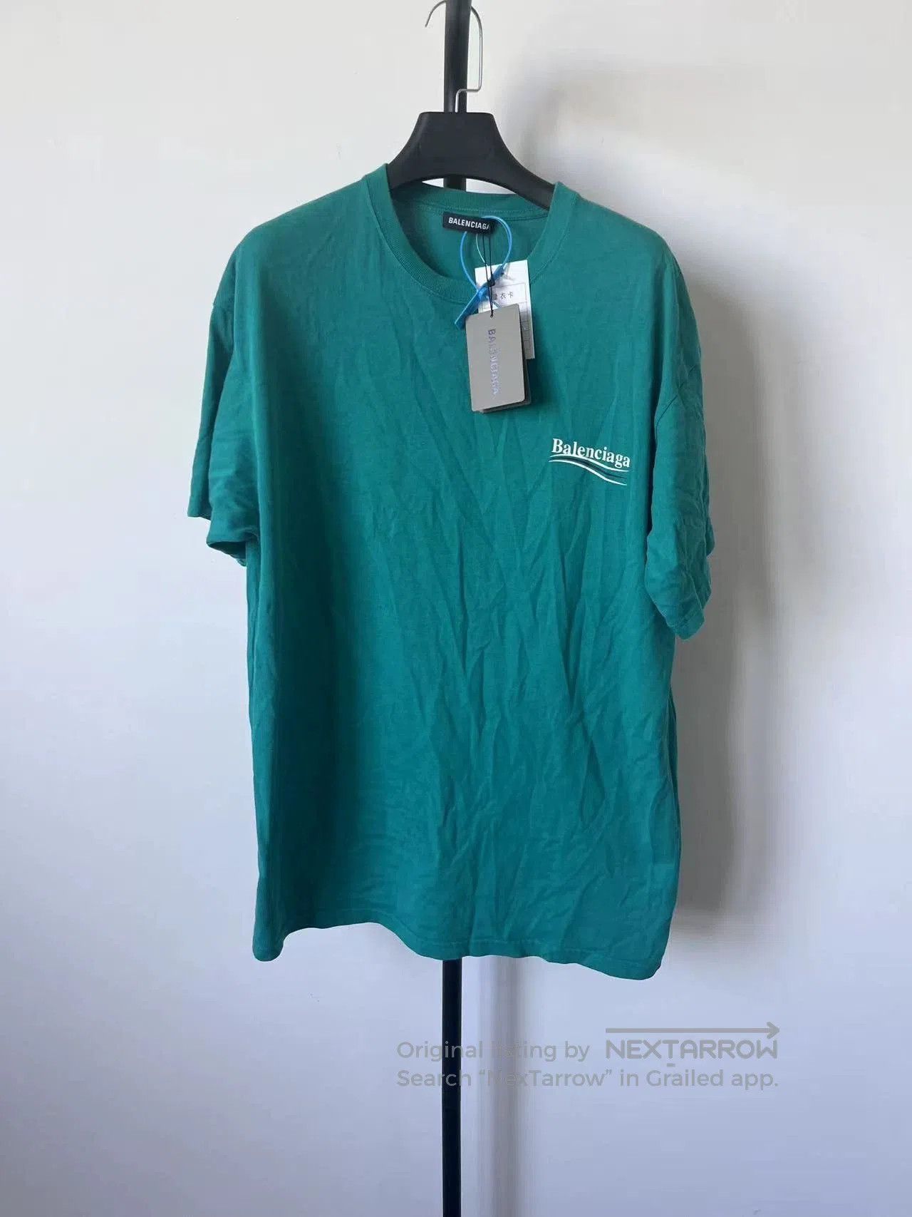 Balenciaga Balenciaga Logo Print Green Short Sleeve T-Shirt. Size US S / EU 44-46 / 1 - 1 Thumbnail