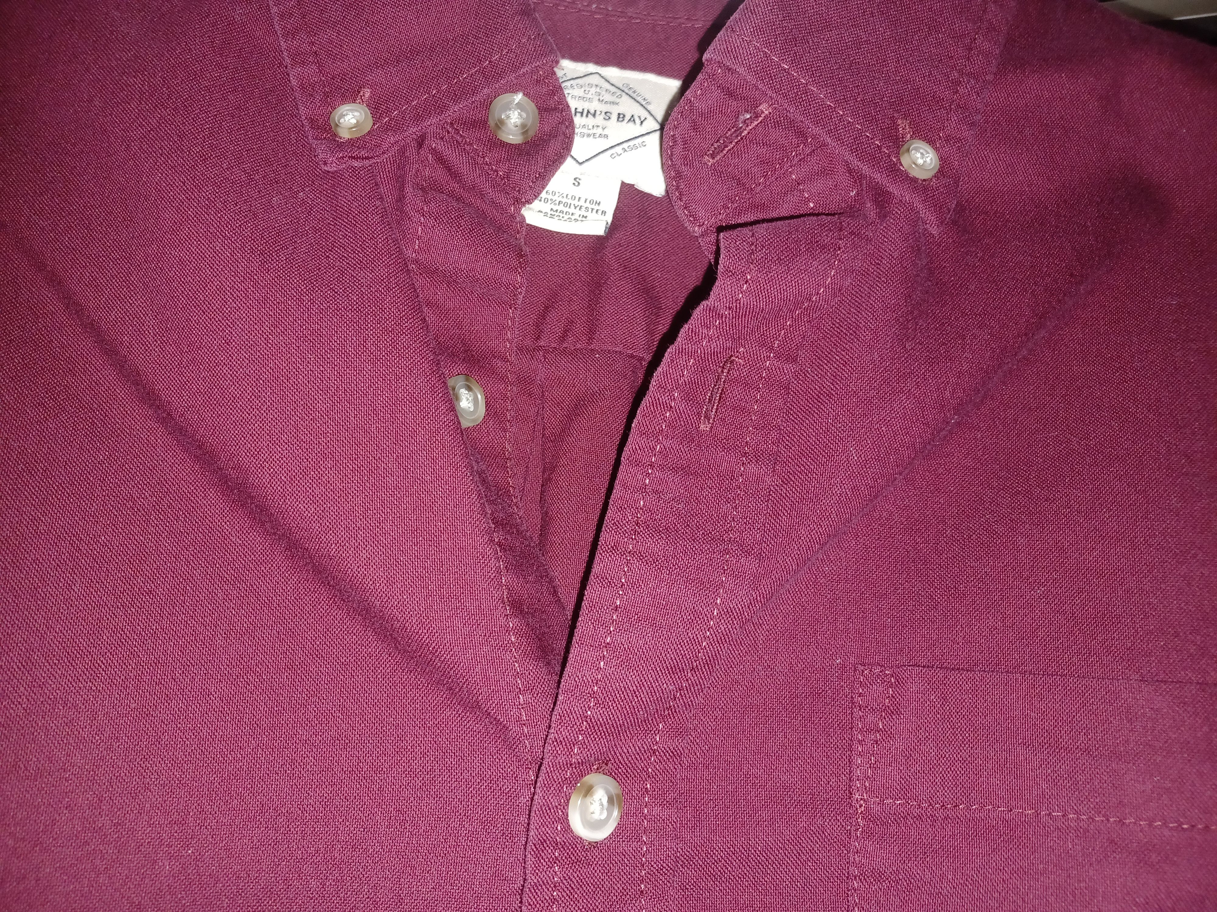 St. Johns Bay St. John's Bay Men's Button-Up Dress Shirt Small Maroon Size US S / EU 44-46 / 1 - 4 Thumbnail