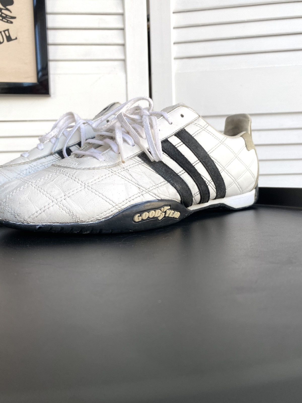 Adidas × Vintage 2004 Adidas Tuscany Good Year Leather Racing F1 Shoes Y2K Size US 8 / EU 41 - 4 Thumbnail