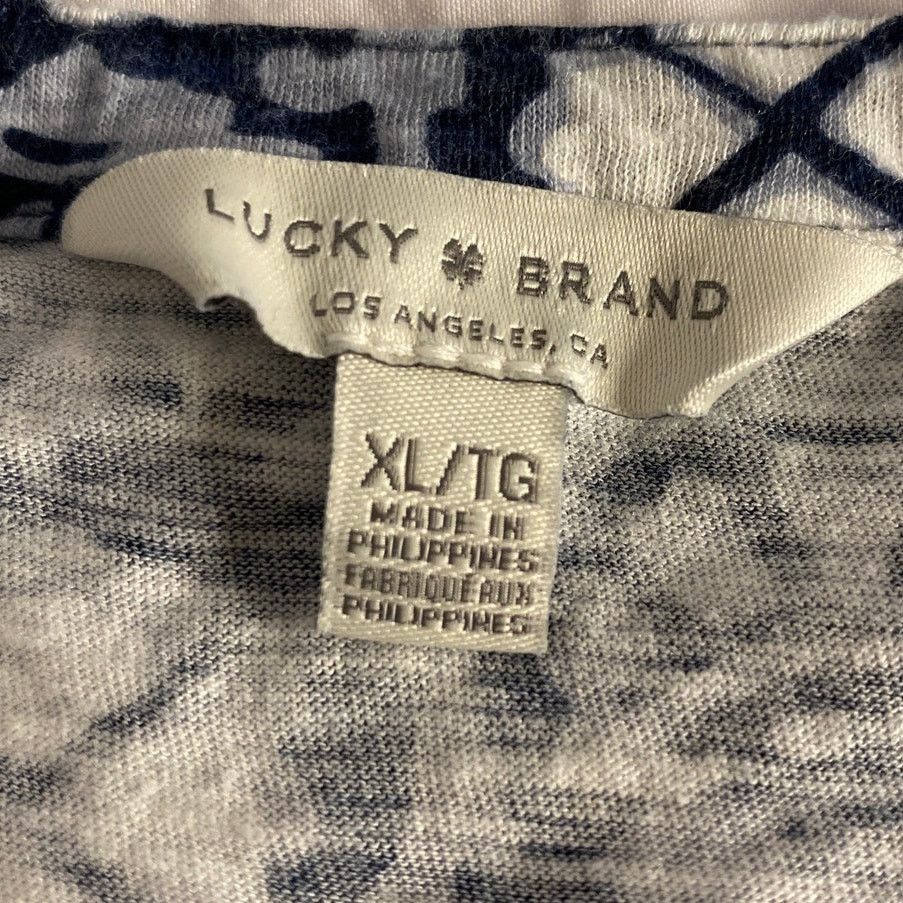 Lucky Brand Boho Navy Floral Border Print Tunic Top Lucky Brand Size XL Size XL / US 12-14 / IT 48-50 - 3 Thumbnail