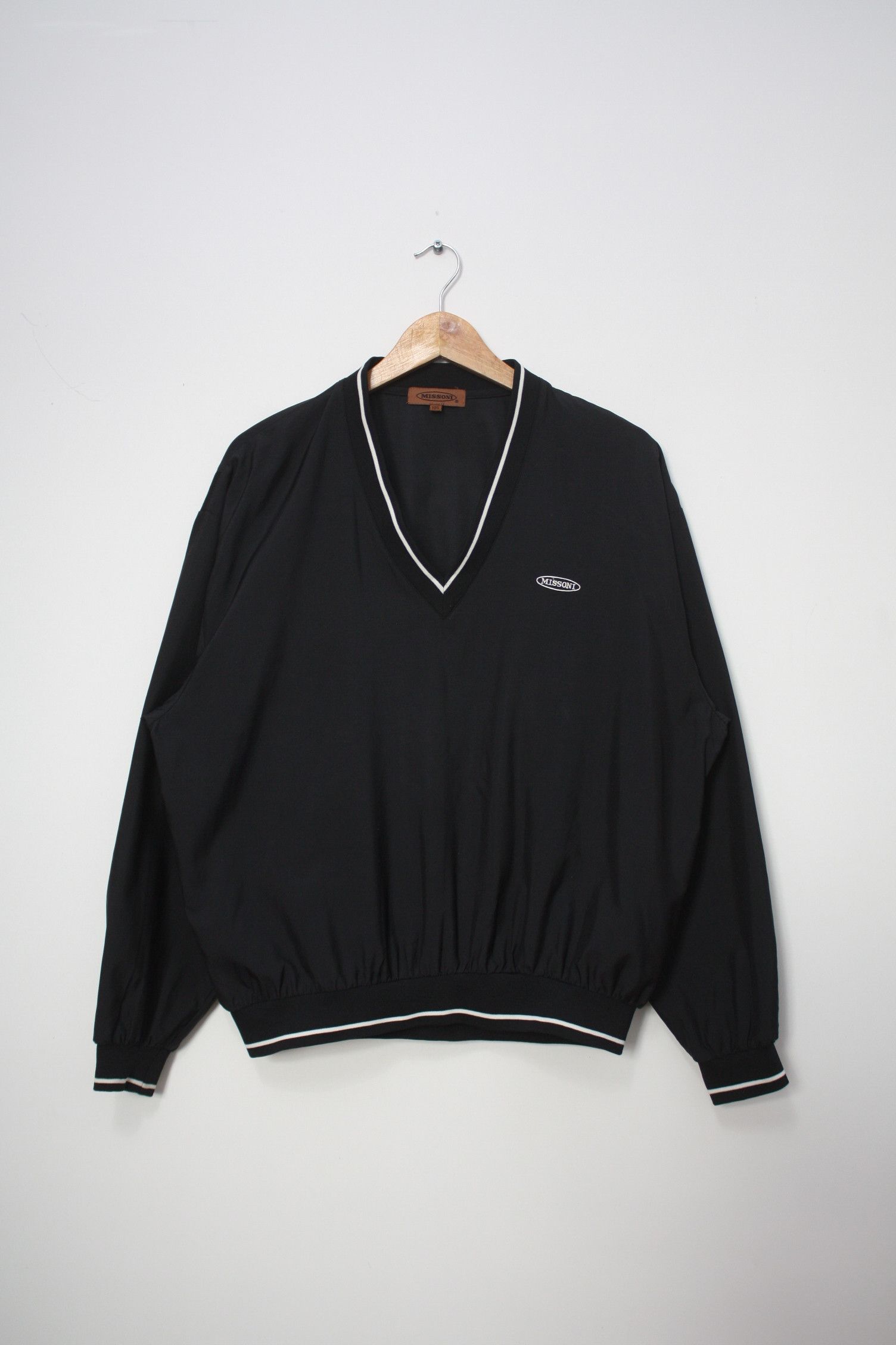 Missoni Missoni Vintage Black V-Neck Nylon Bomber Size US M / EU 48-50 / 2 - 2 Thumbnail