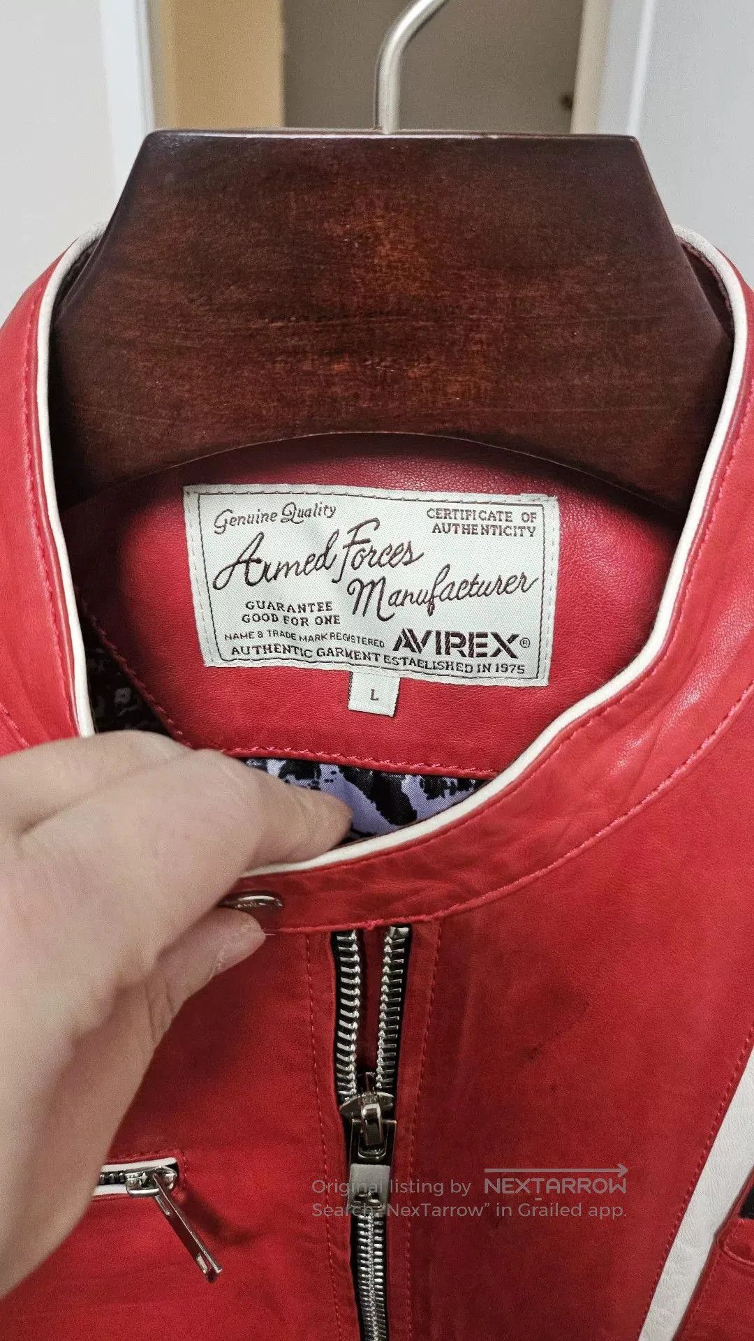 Avirex Avirex J100 Lambskin Moto Jacket. Size US L / EU 52-54 / 3 - 6 Thumbnail