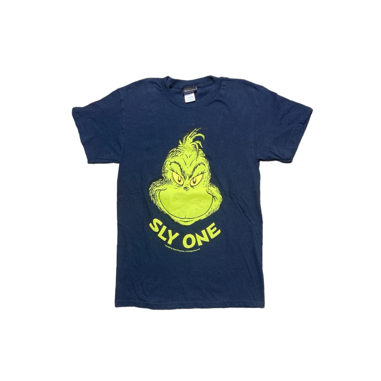 Vintage VINTAGE Dr. Seuss T-Shirt Cartoon Grinch Sly One Christmas Blue Small Mens Size US S / EU 44-46 / 1 - 1 Thumbnail