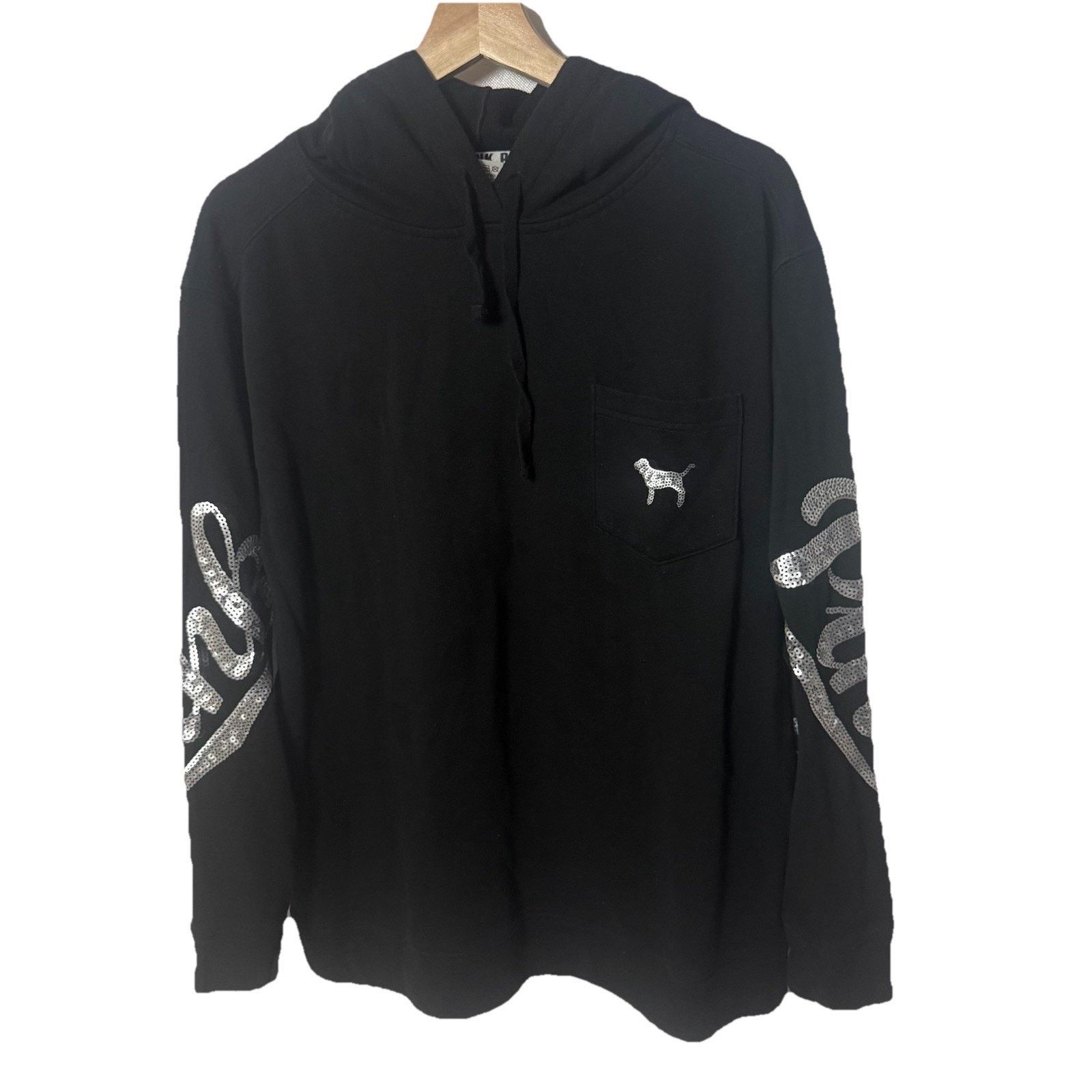 Victoria's Secret Victorias Secret PINK Hoodie Black Dog Sequin Pullover Y2K Size S / US 4 / IT 40 - 2 Thumbnail
