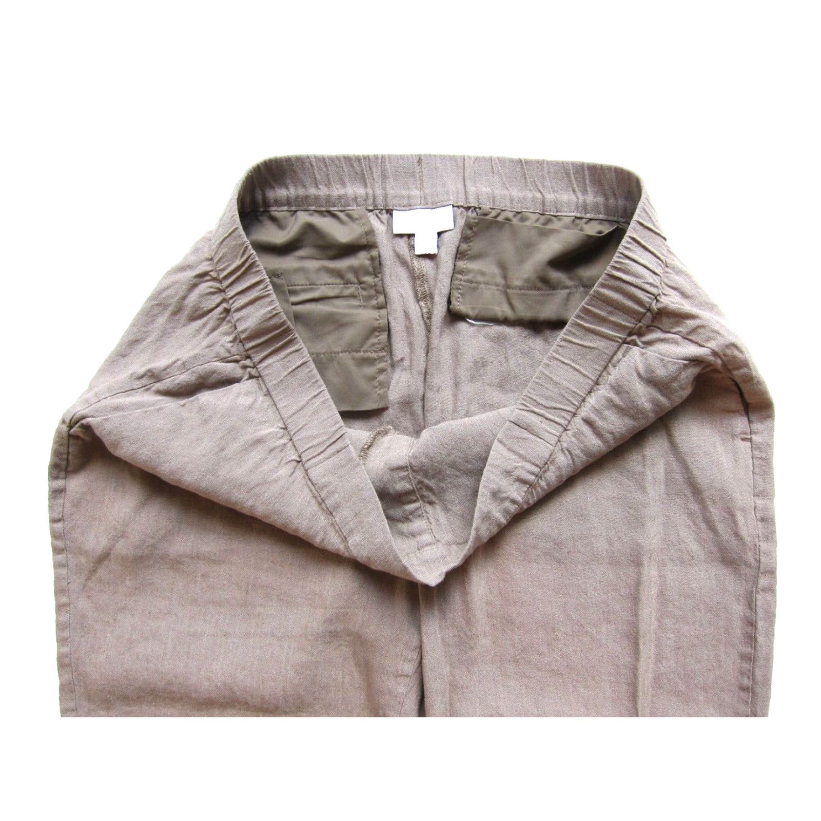 J. Jill J. Jill Linen Stretch Brown Pocket Casual Elastic Waist Crop Pant L Tall Womens Size 36" / US 14 / IT 50 - 4 Thumbnail