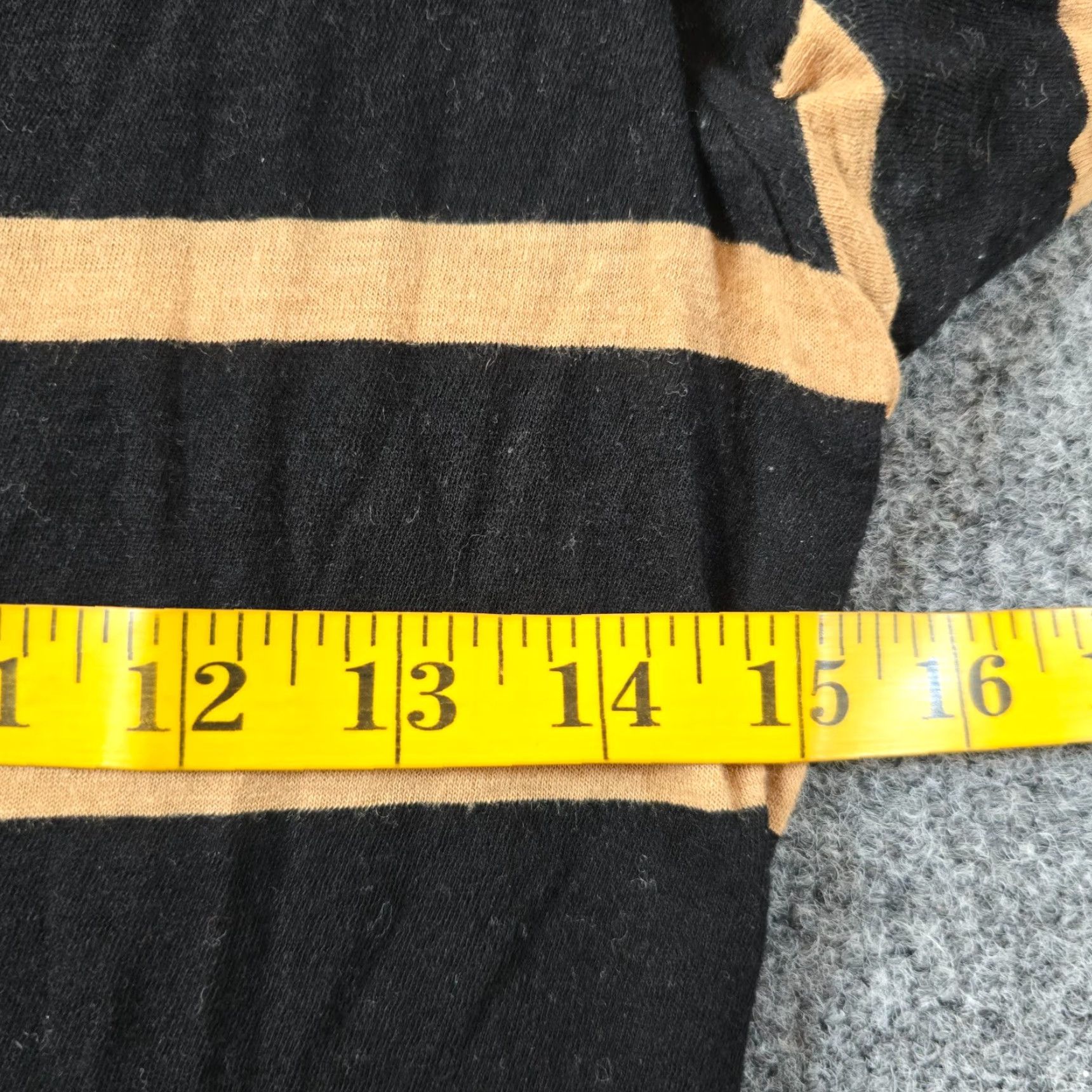 J.Crew J Crew Sweater Womens Size Large Black Tan Striped Wool Lightweight Capsule Size L / US 10 / IT 46 - 5 Thumbnail